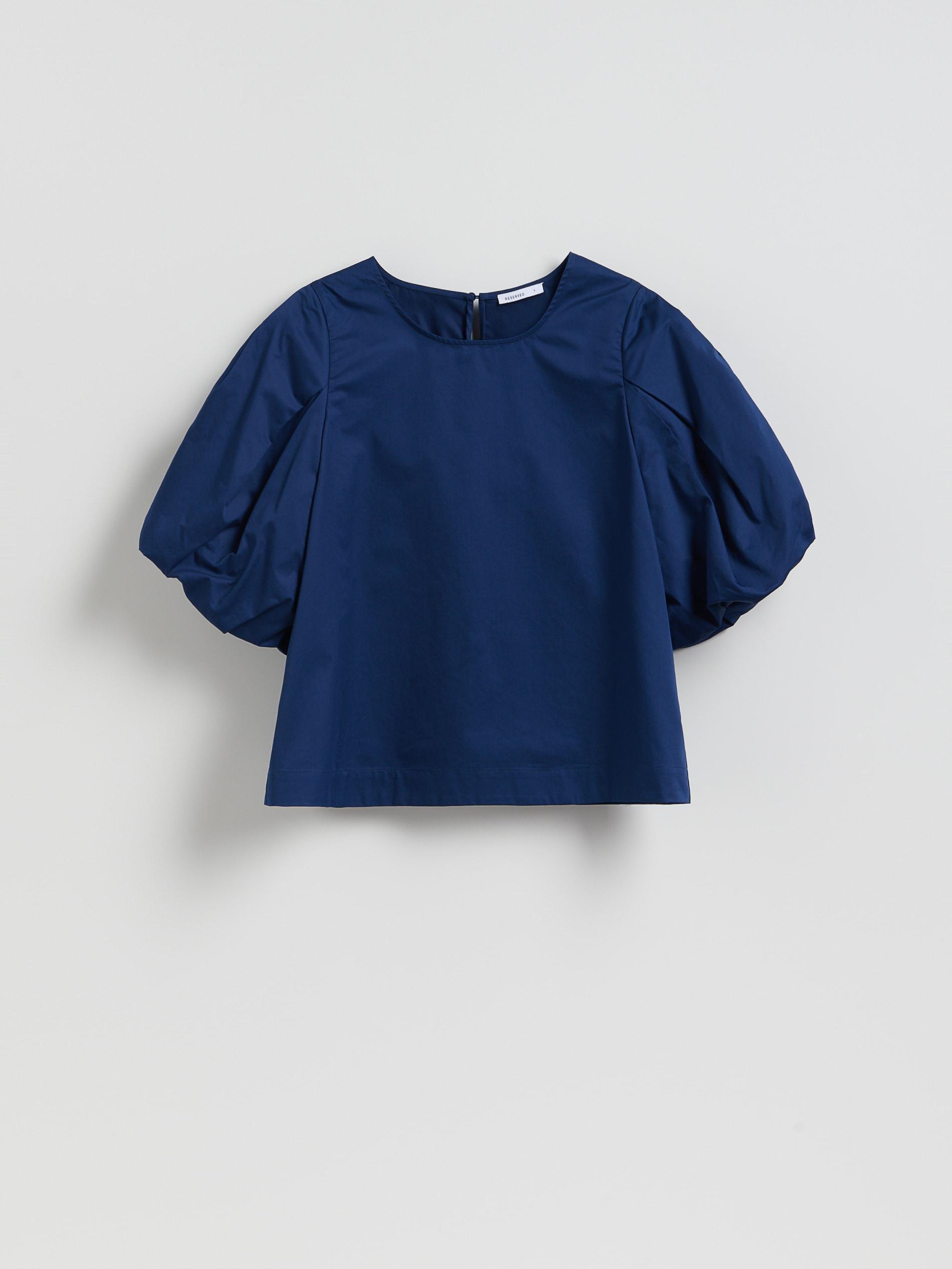 Navy Cotton Blouse, Navy, large image number 3