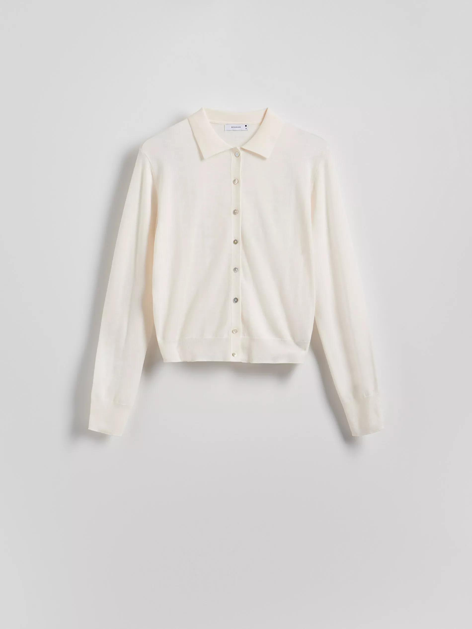 Cream Wool-Blend Cardigan, , large image number 0