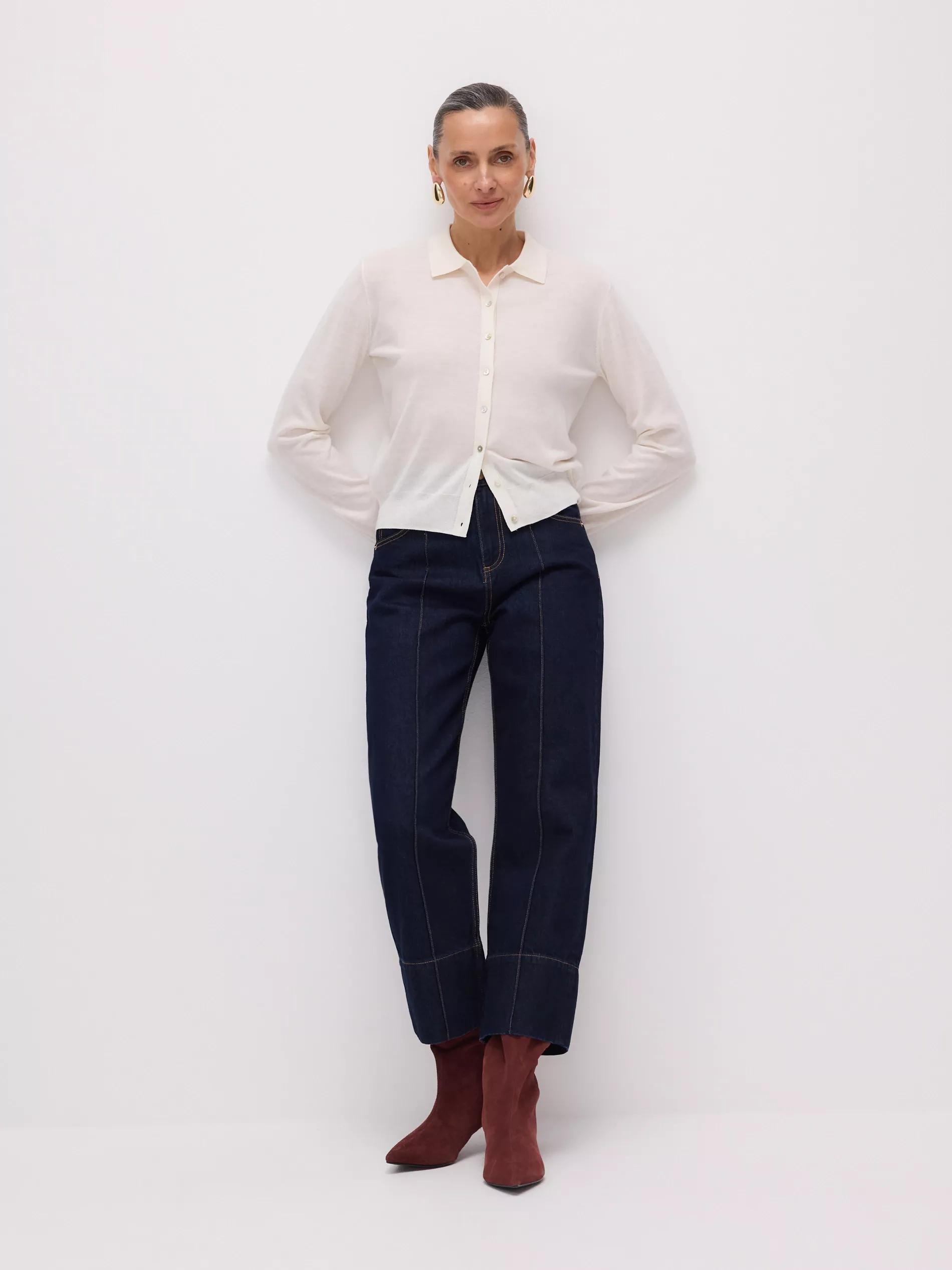 Cream Wool-Blend Cardigan, , large image number 2
