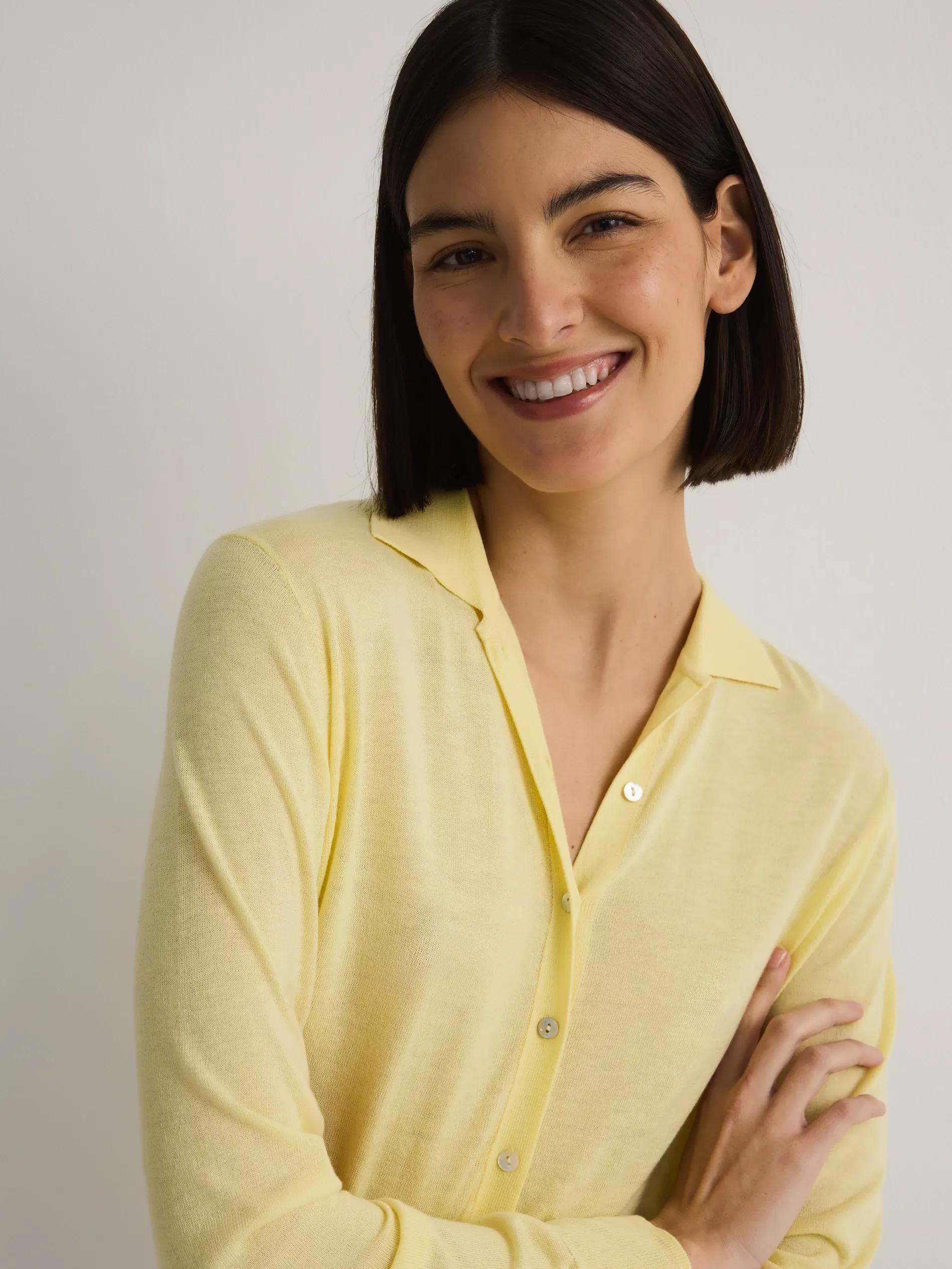 Yellow Wool-Blend Cardigan, , large image number 0
