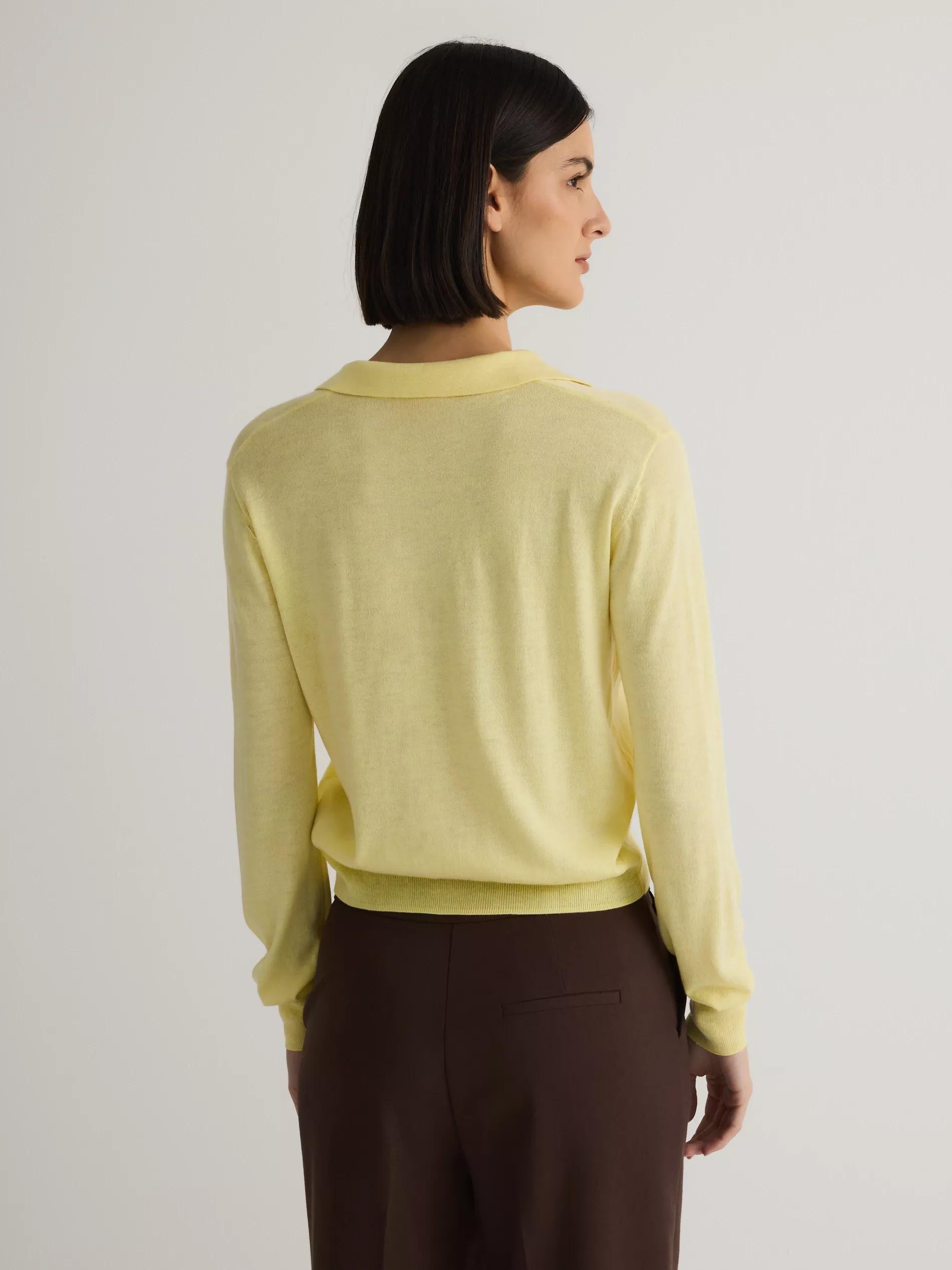 Yellow Wool-Blend Cardigan, , large image number 3
