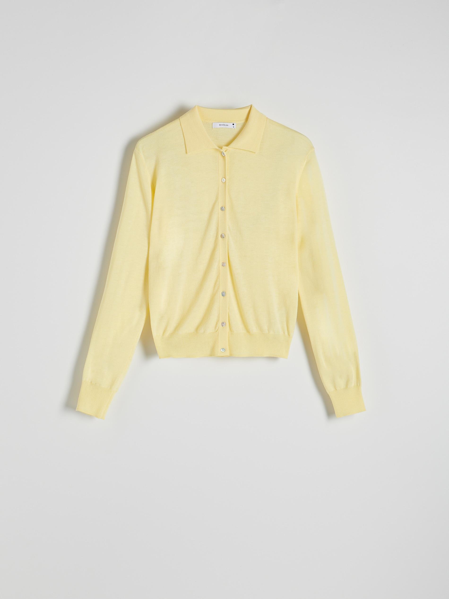 Yellow Wool-Blend Cardigan, , large image number 4