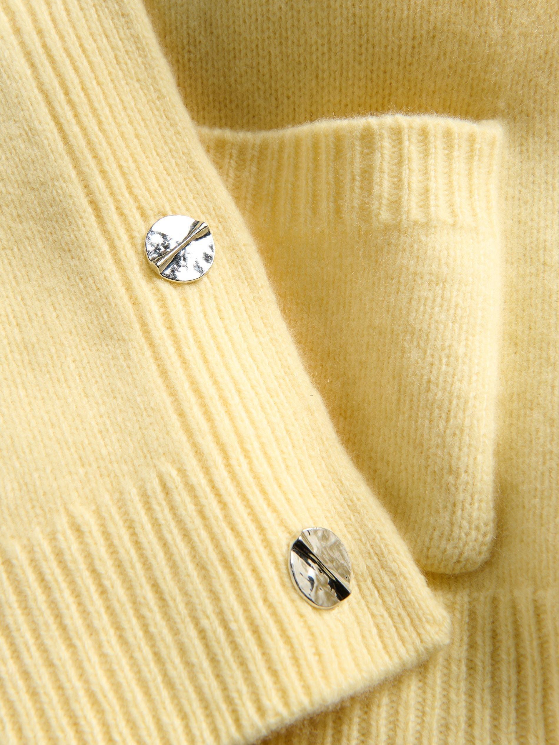 Yellow Wool Cardigan With Pockets, , large image number 5