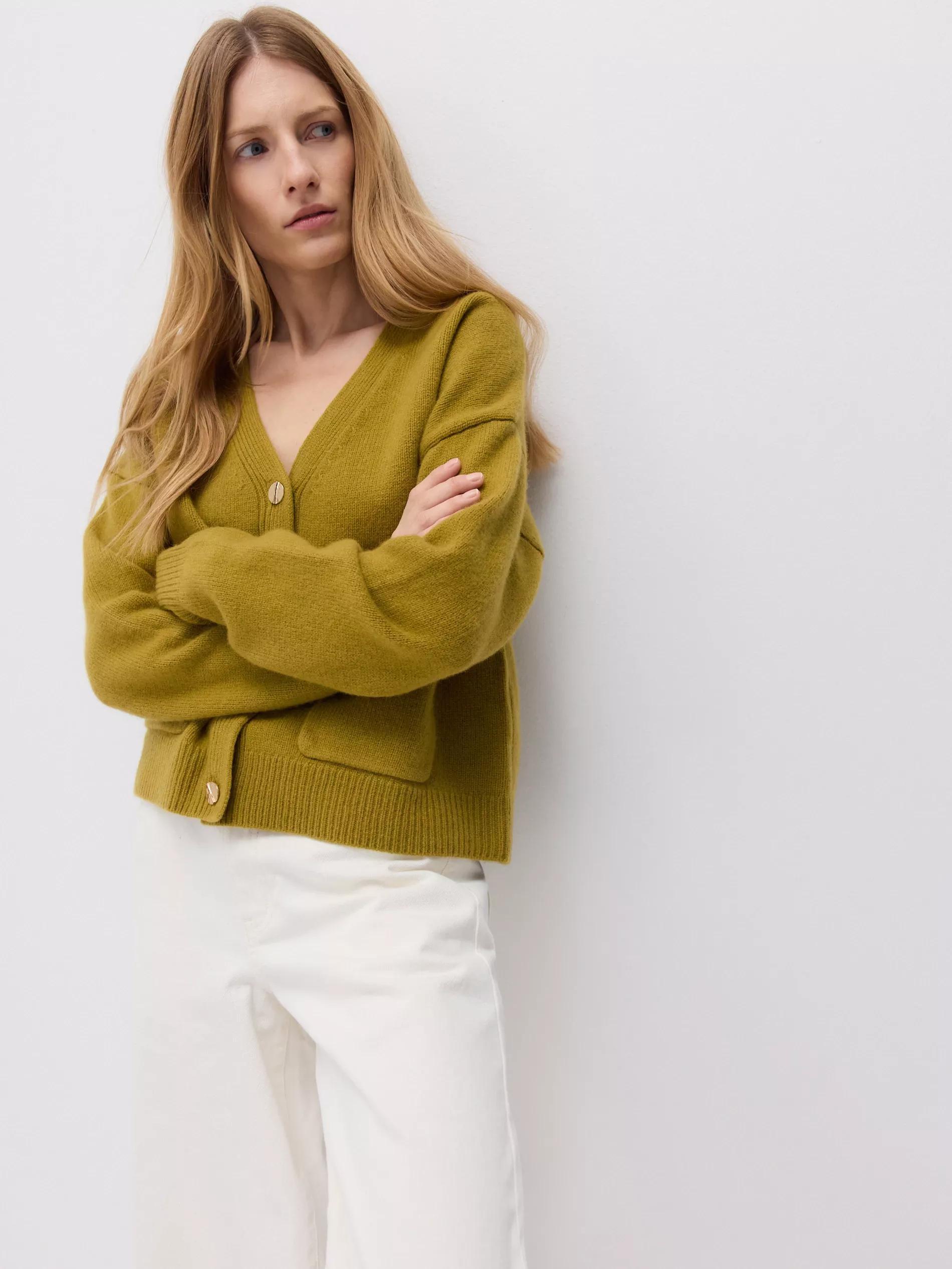 Green Wool Cardigan With Pockets, , large image number 0
