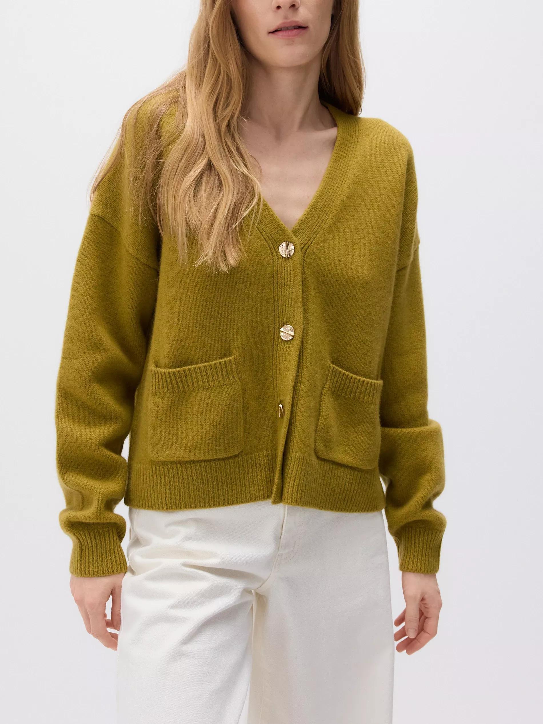 Green Wool Cardigan With Pockets, , large image number 2