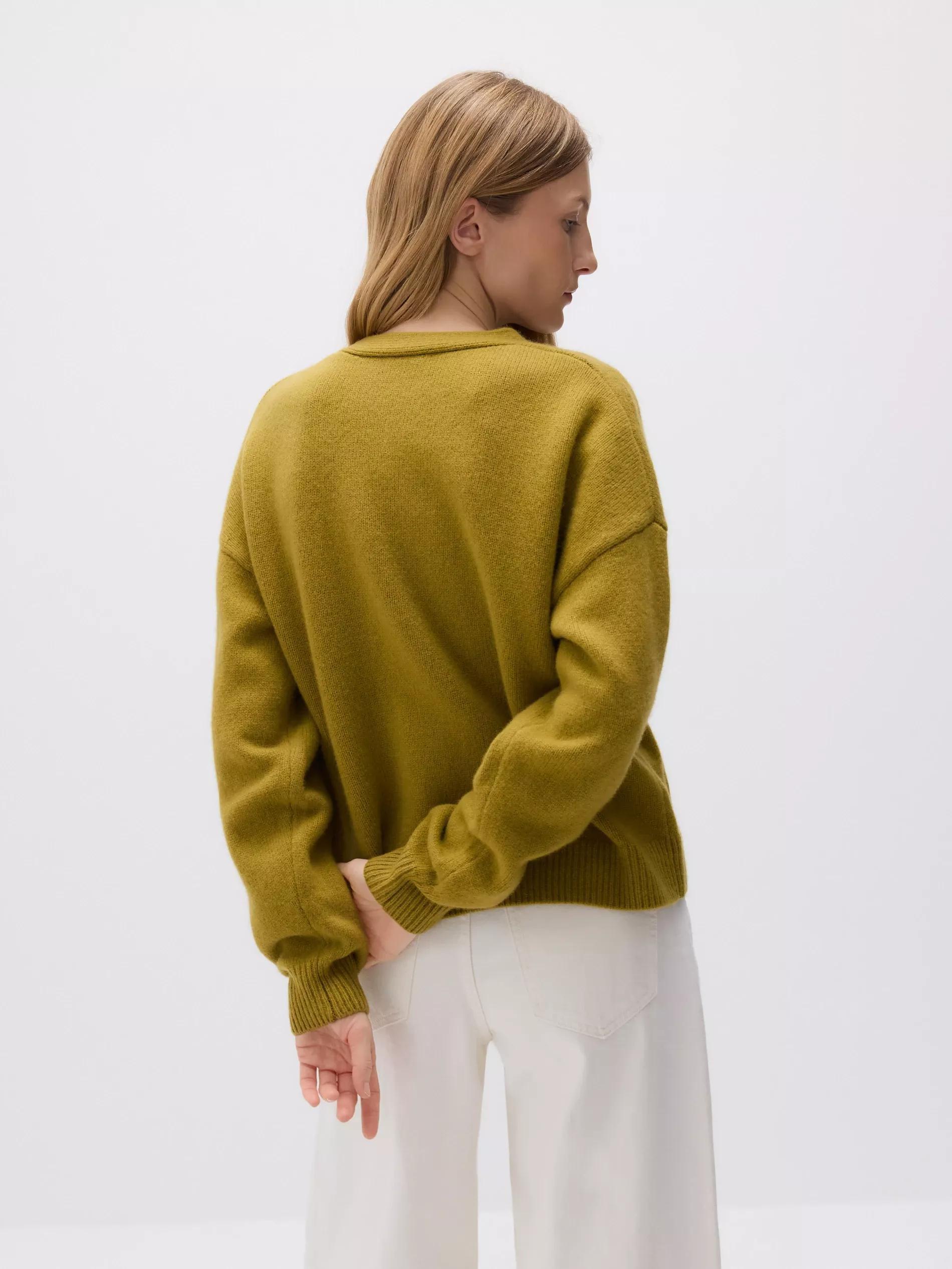 Green Wool Cardigan With Pockets, , large image number 3