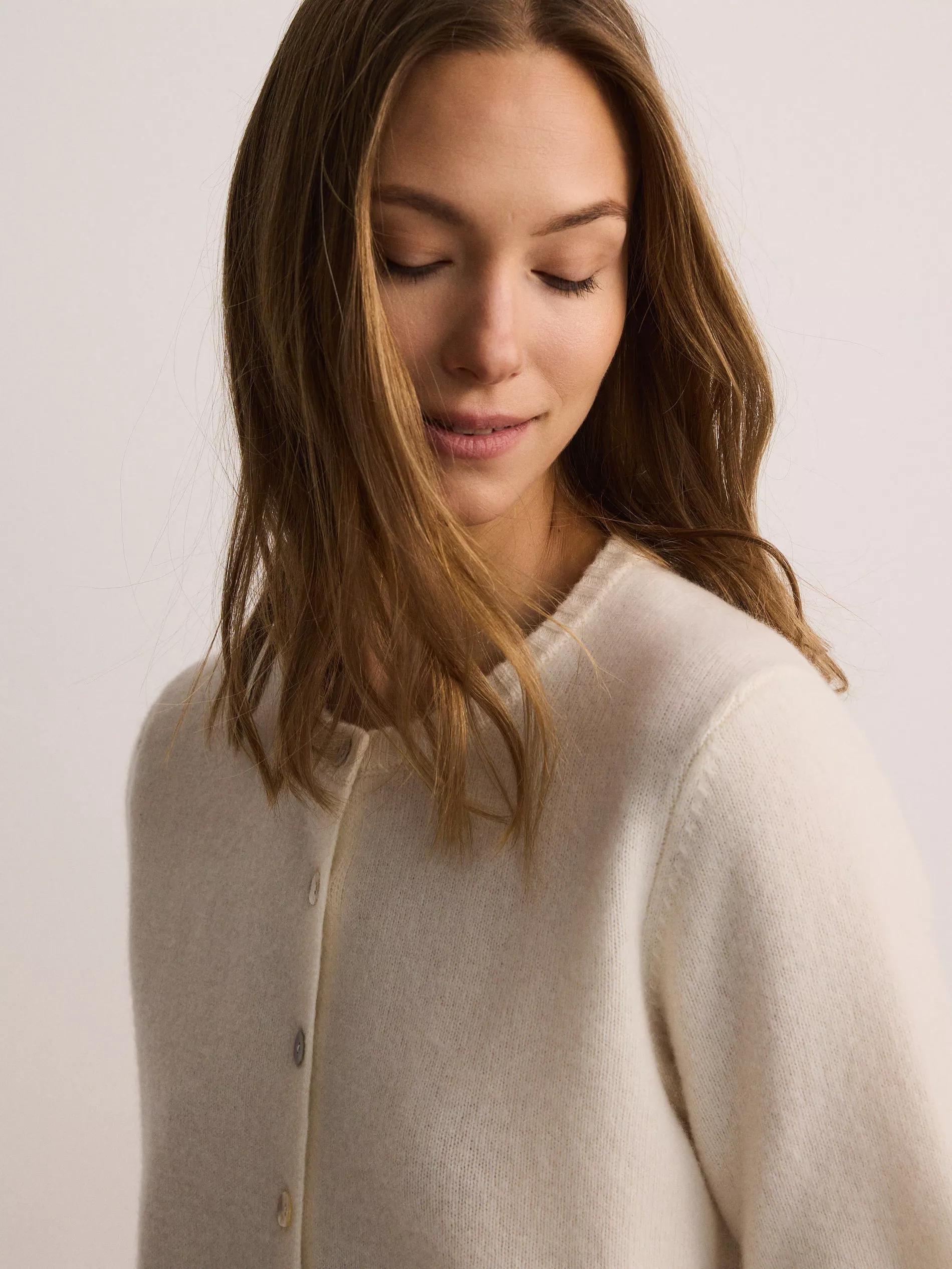Beige Wool Cardigan, , large image number 2