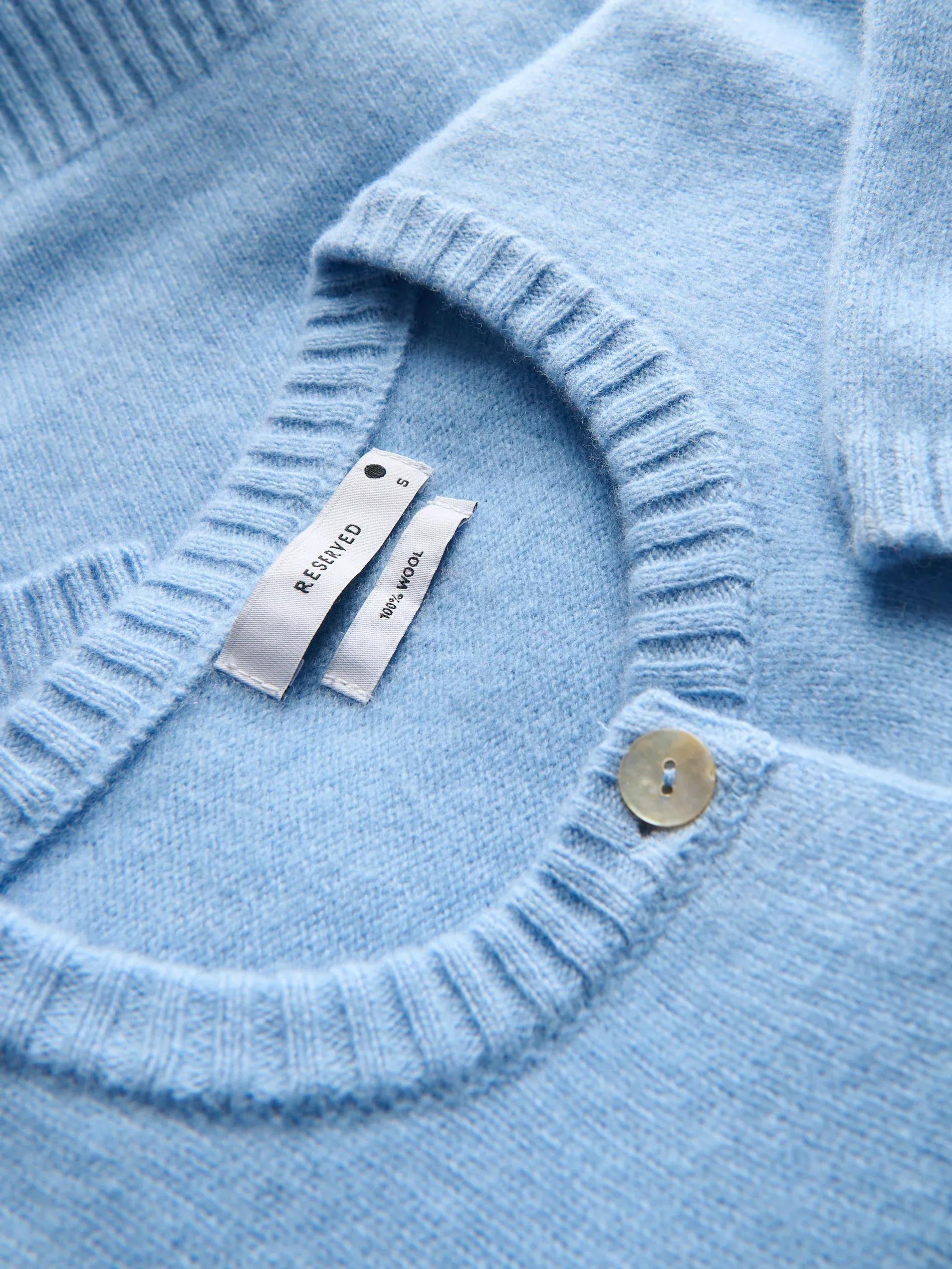 Blue Wool Cardigan, , large image number 1