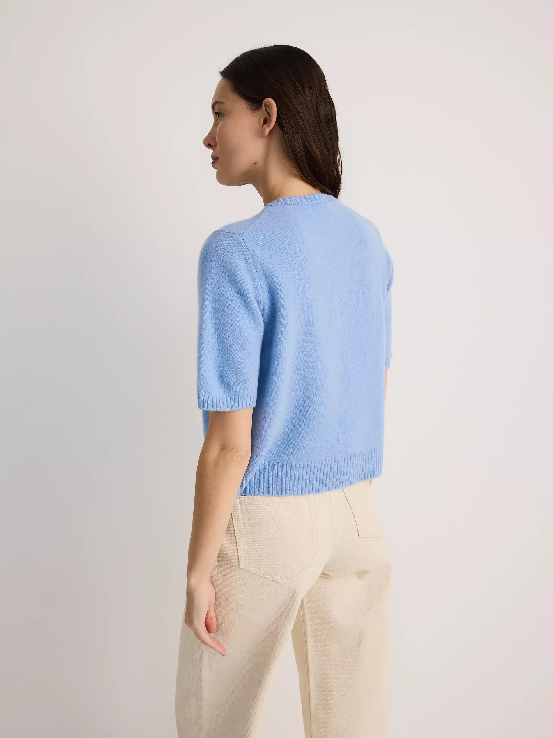 Blue Wool Cardigan, , large image number 3