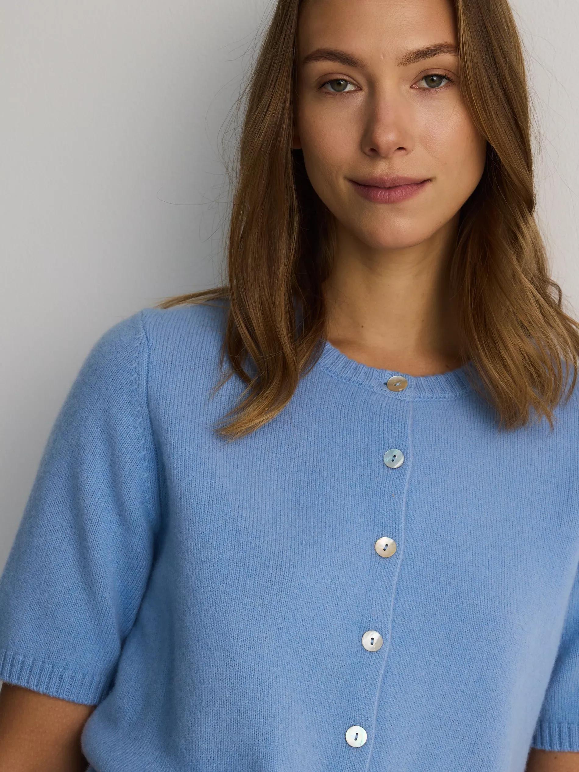 Blue Wool Cardigan, , large image number 5