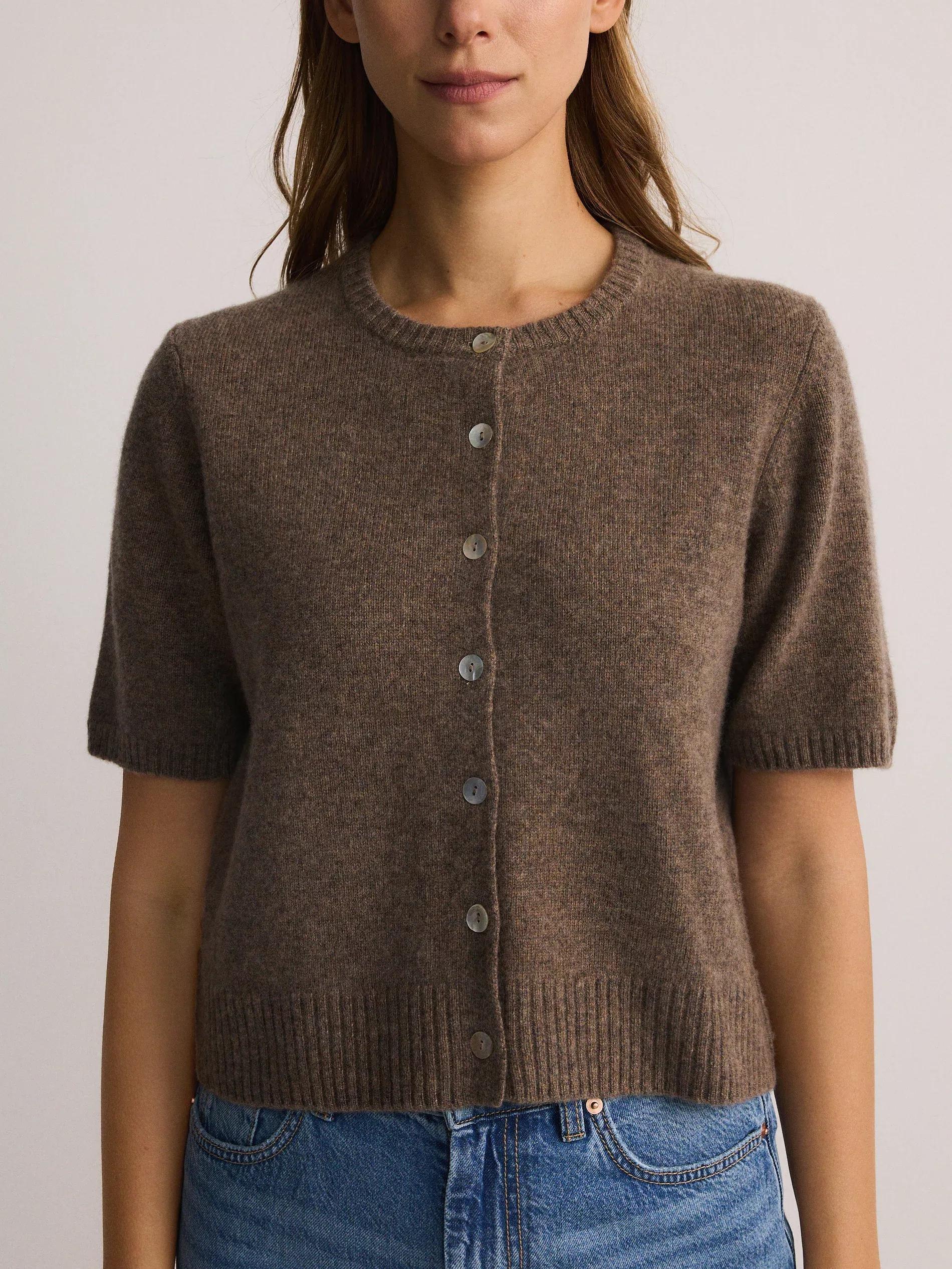 Brown Wool Cardigan, , large image number 1