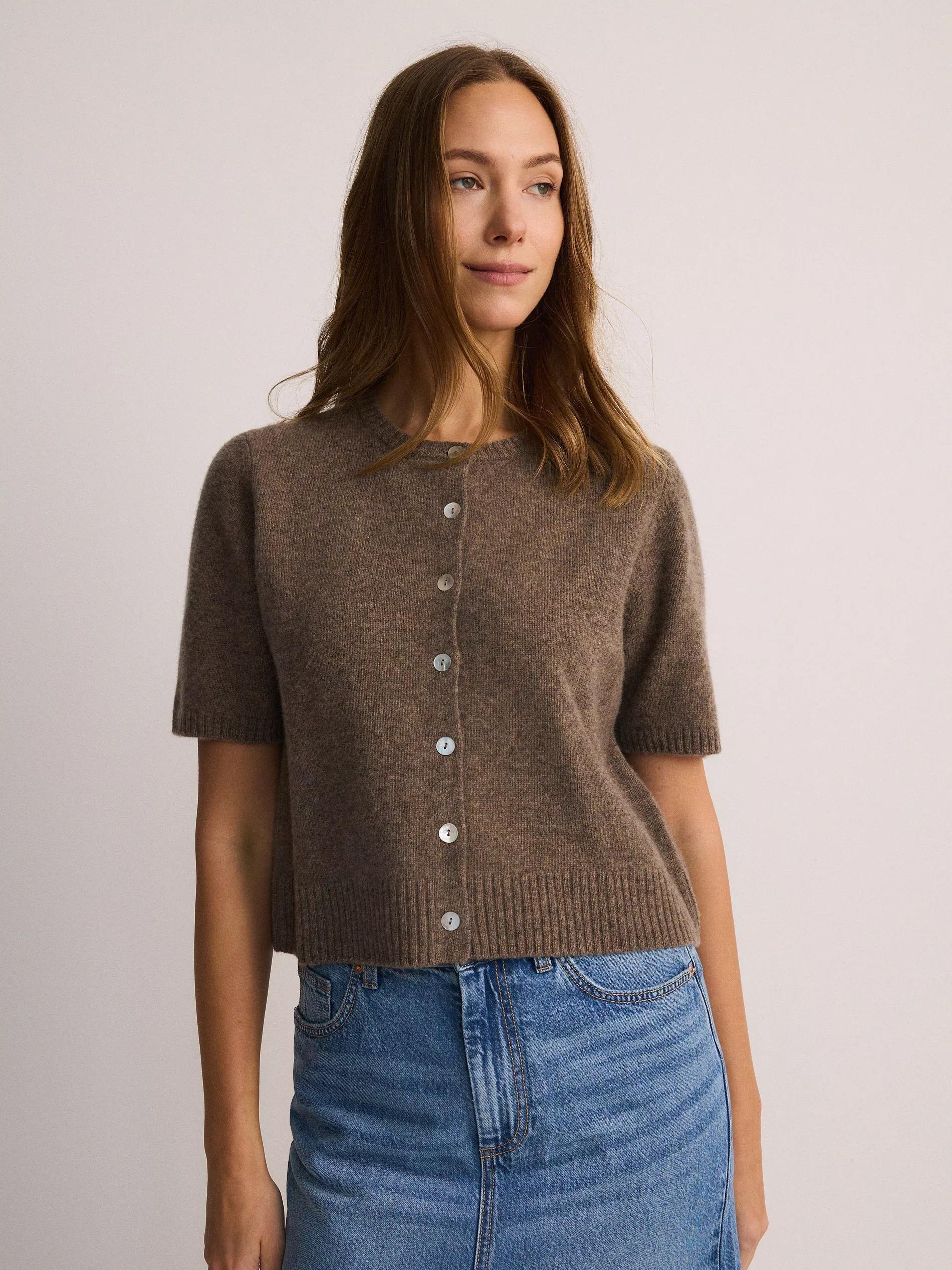 Brown Wool Cardigan, , large image number 3