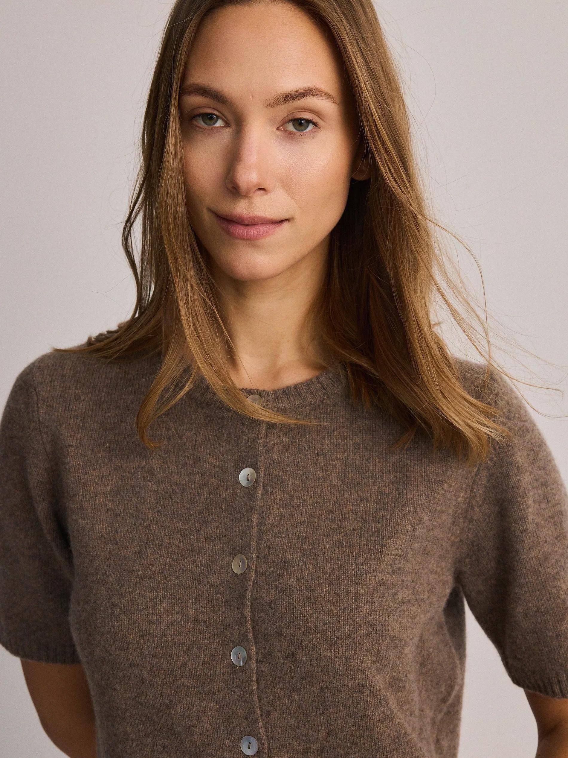 Brown Wool Cardigan, , large image number 4