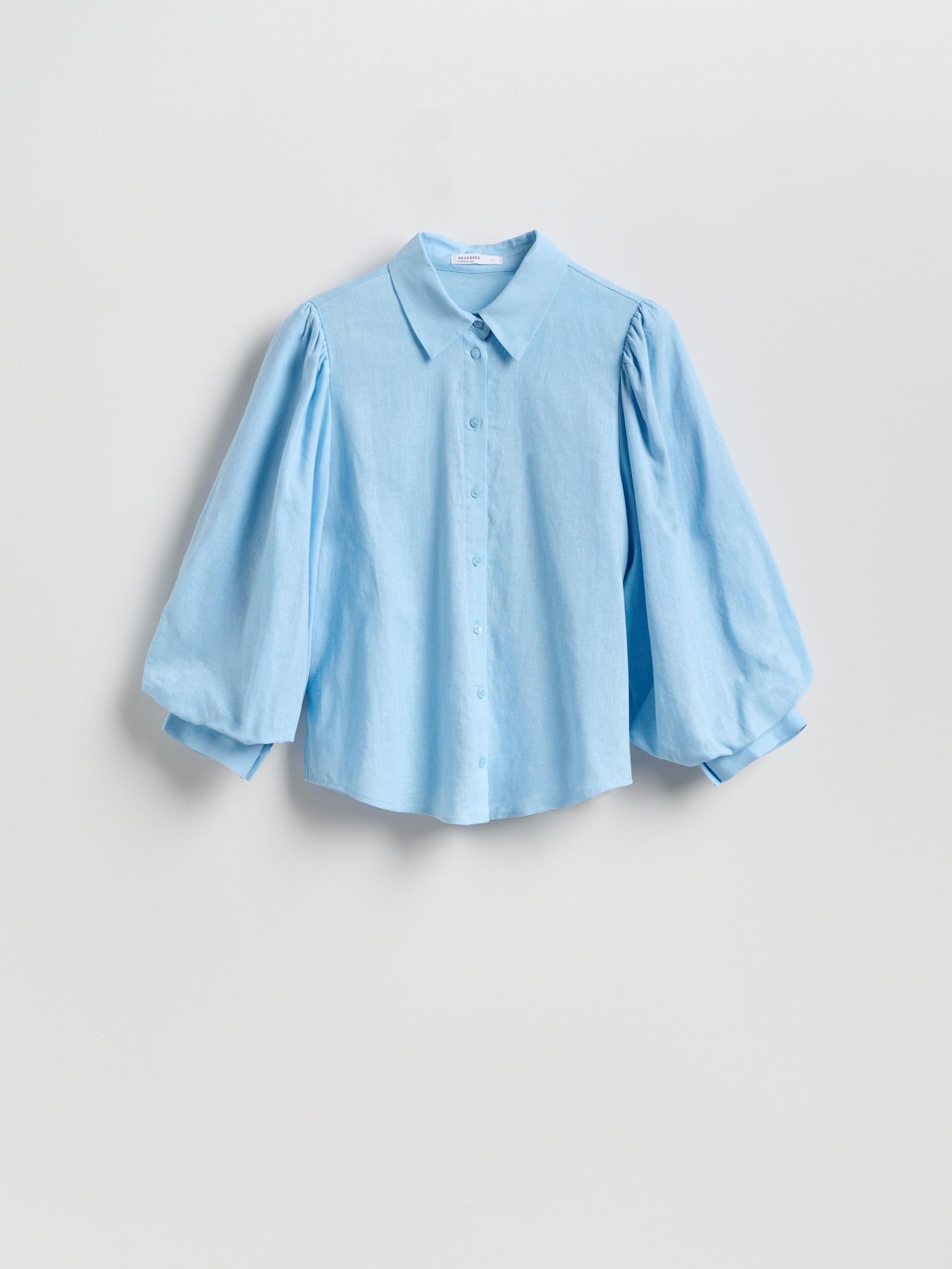 Blue Linen Rich Shirt, Blue, medium