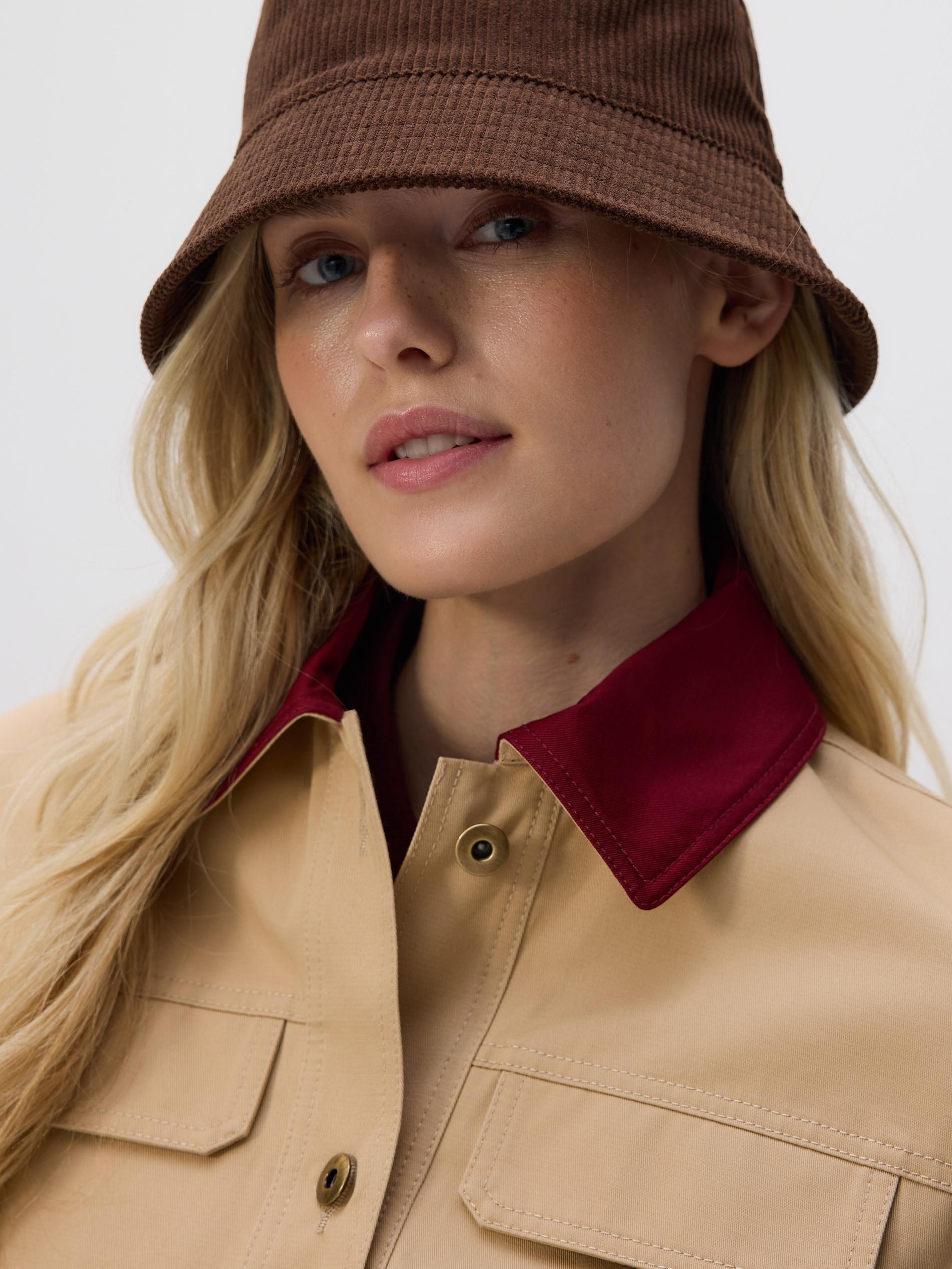 Beige Jacket With Contrasting Collar, Beige, medium