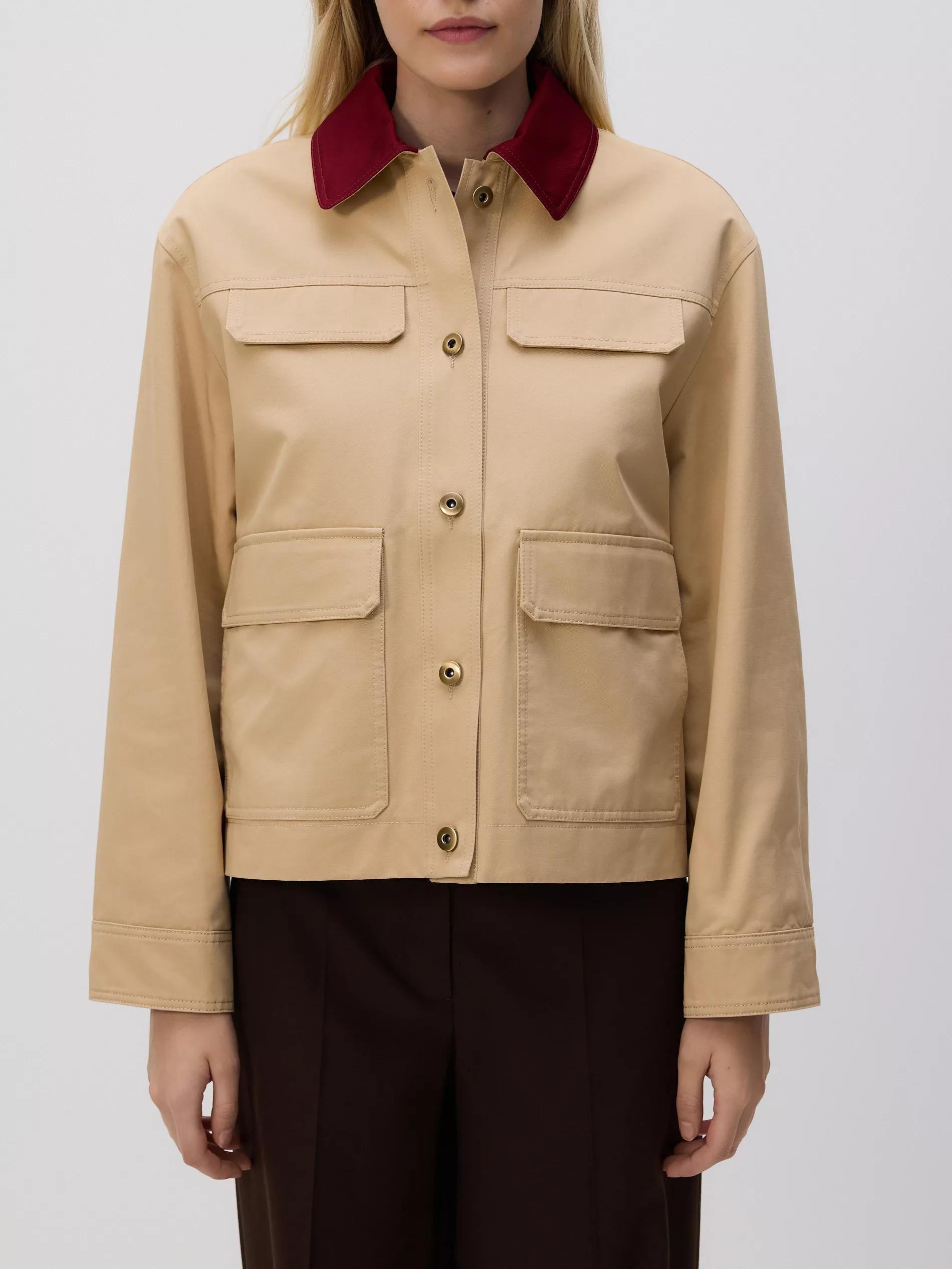 Beige Jacket With Contrasting Collar, Beige, large image number 4