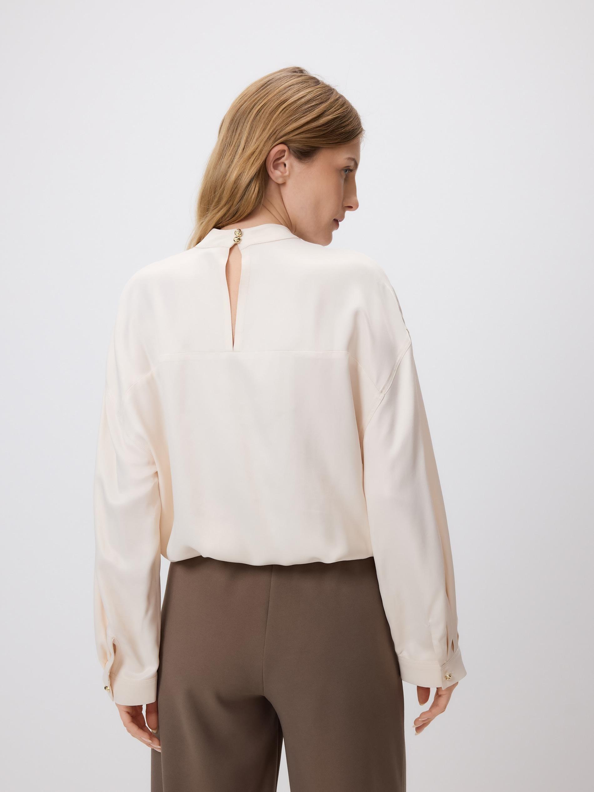 Beige Viscose Blouse, Ivory, medium