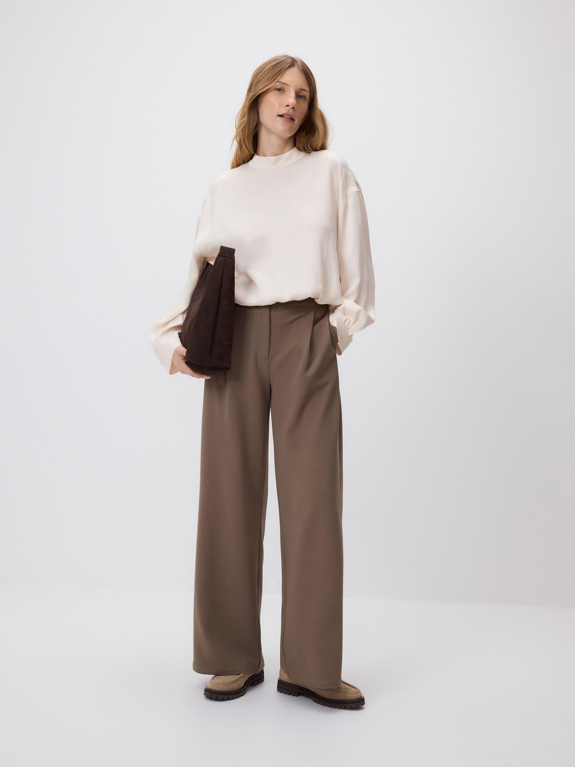 Beige Viscose Blouse, Ivory, medium