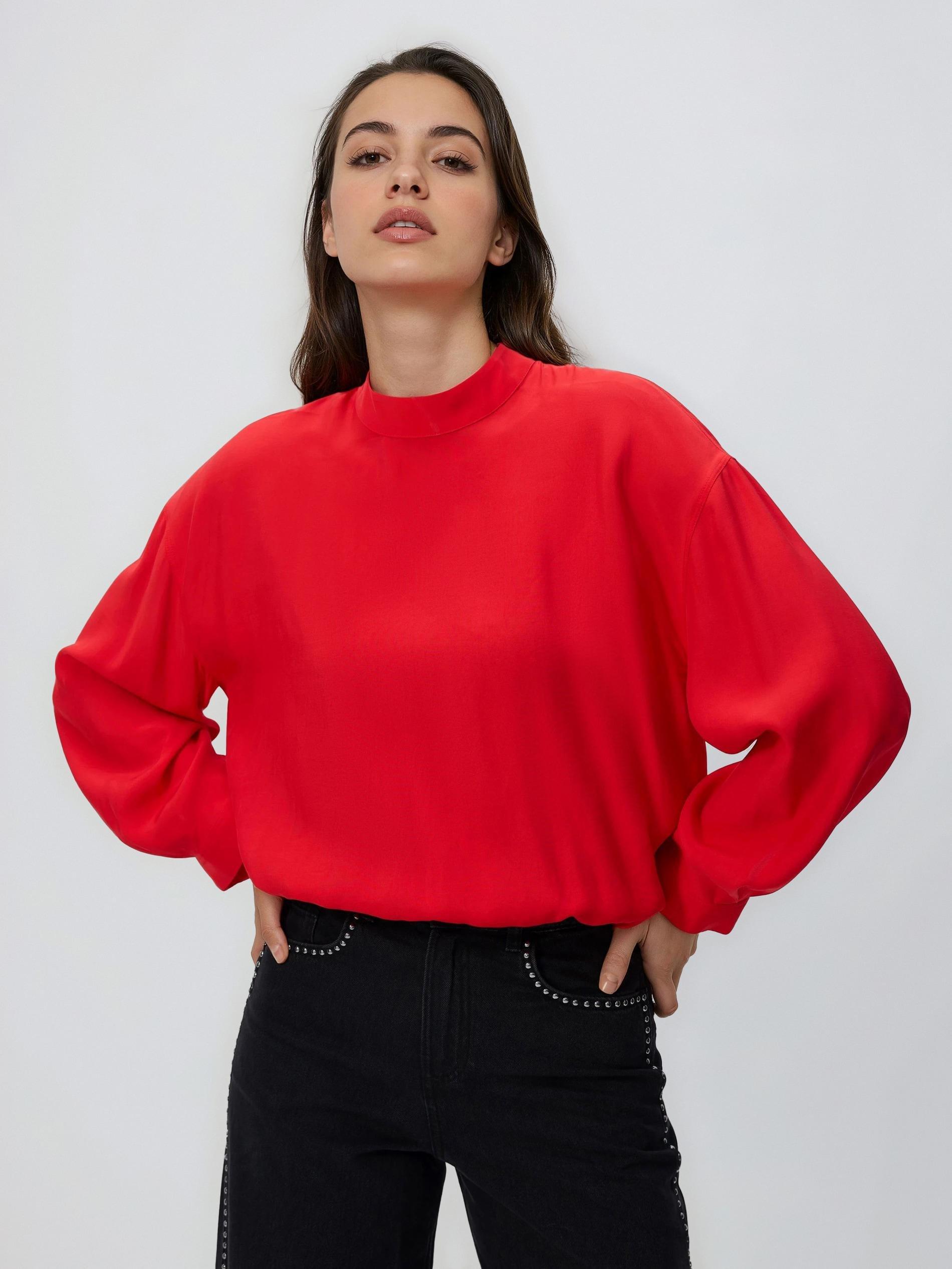 Red Viscose Blouse, Red, large image number 0