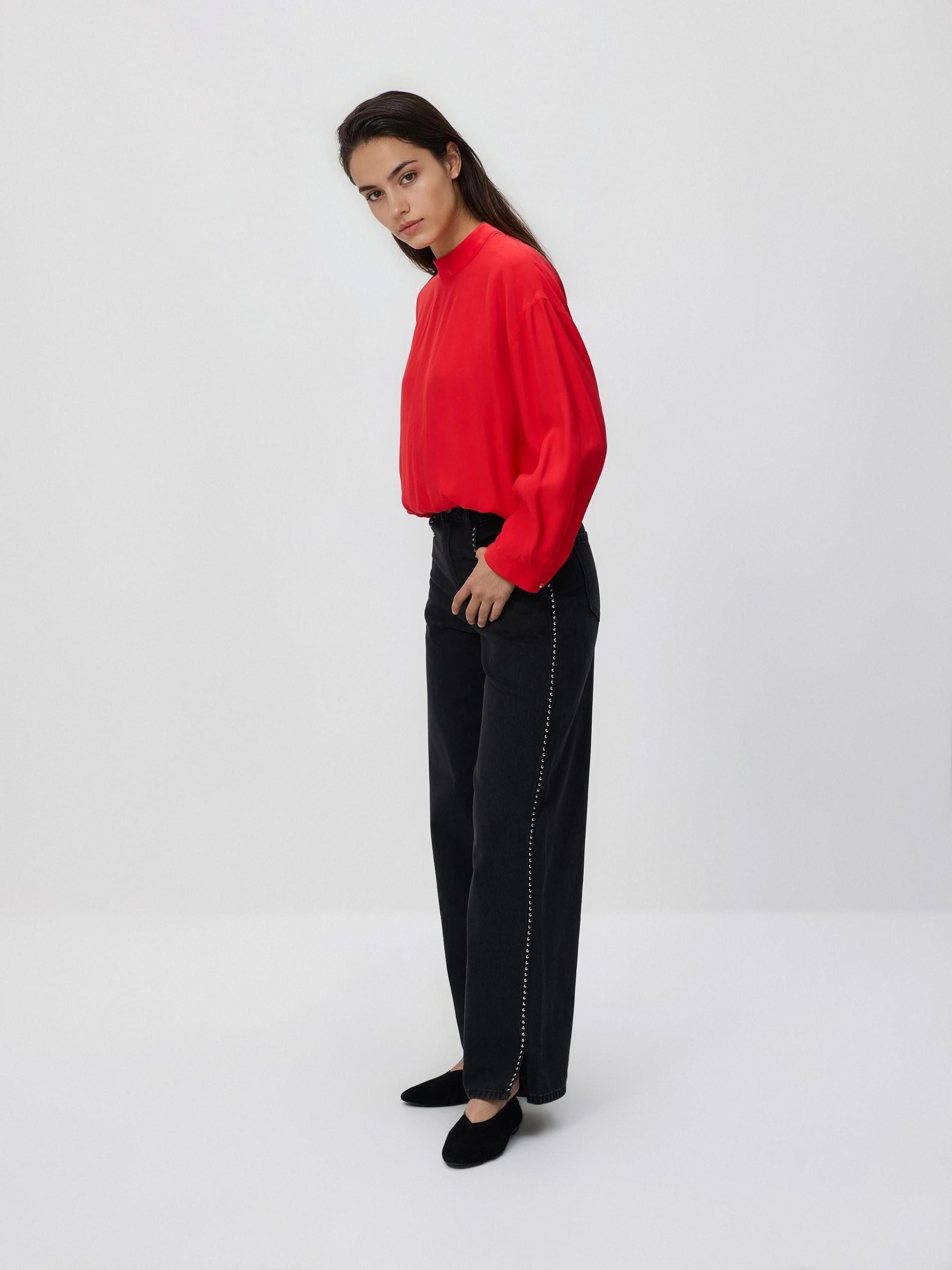 Red Viscose Blouse, Red, large image number 1