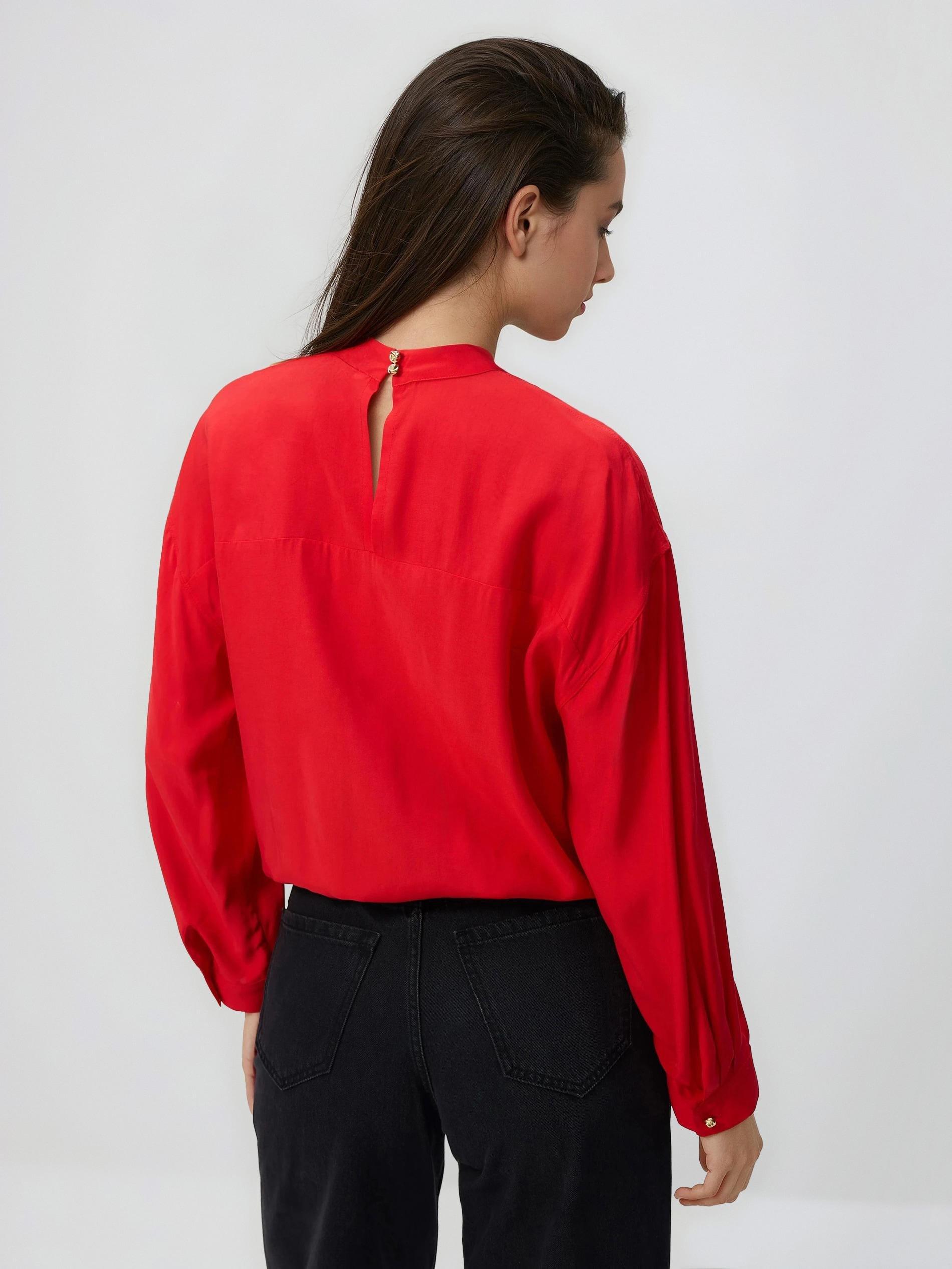 Red Viscose Blouse, Red, medium