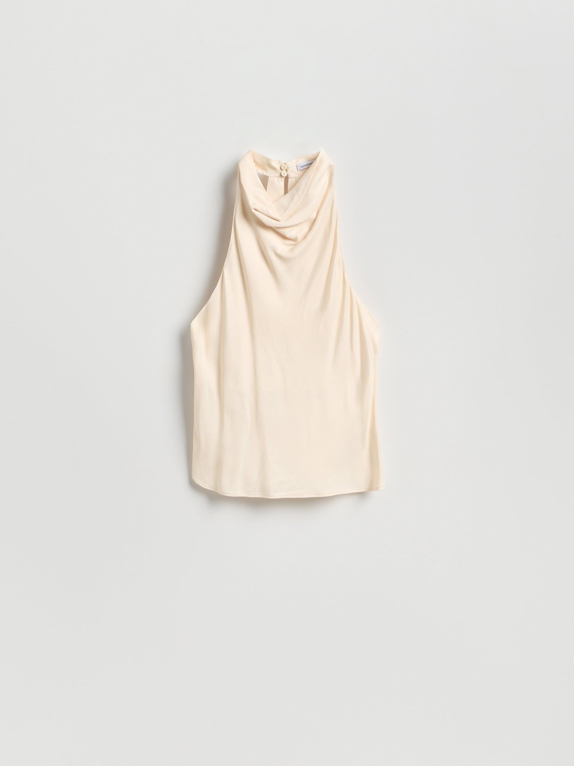 Beige Halter Top, Ivory, medium