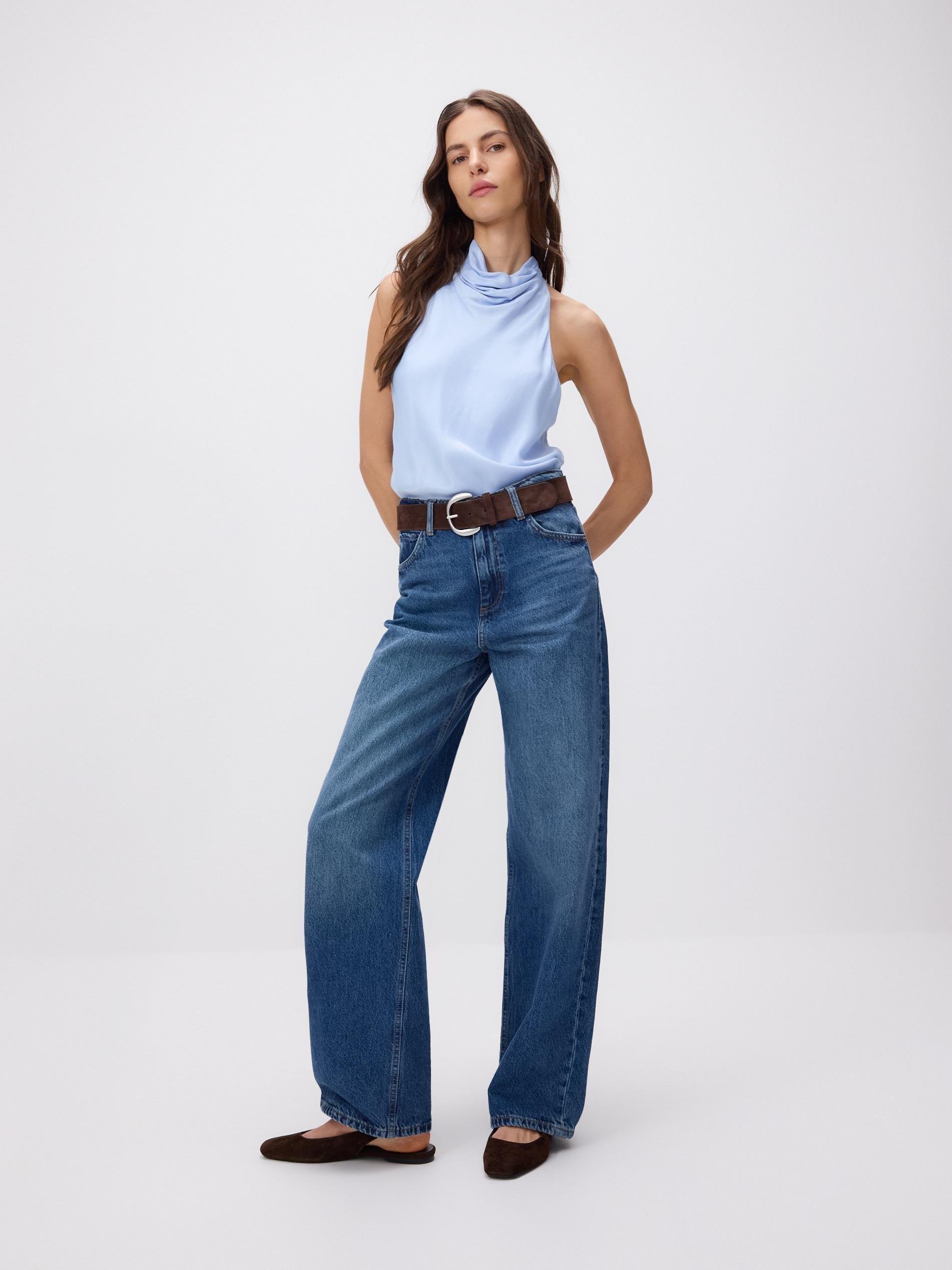 Pale Blue Halter Top, Blue, large image number 1