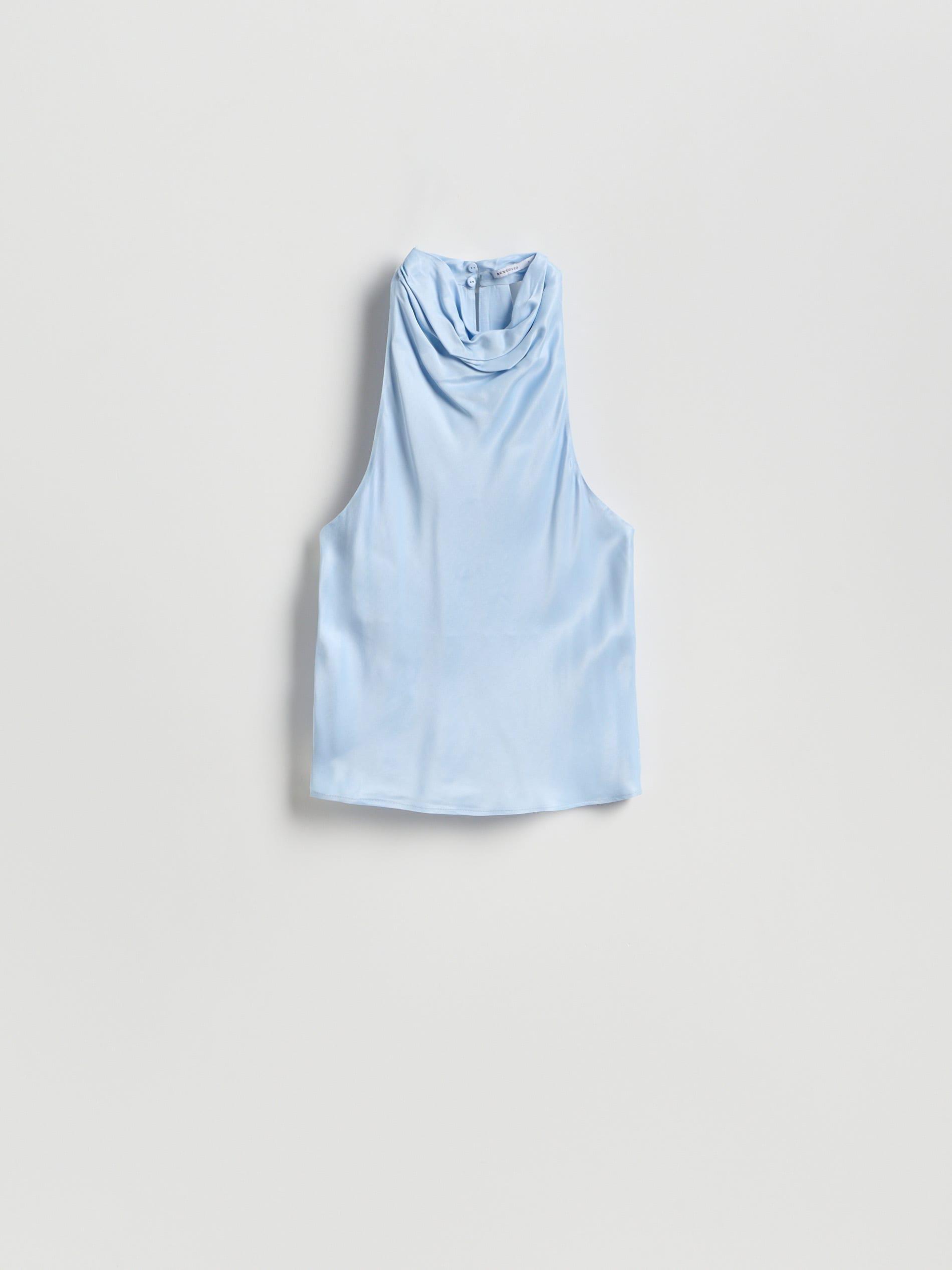 Pale Blue Halter Top, Blue, large image number 4
