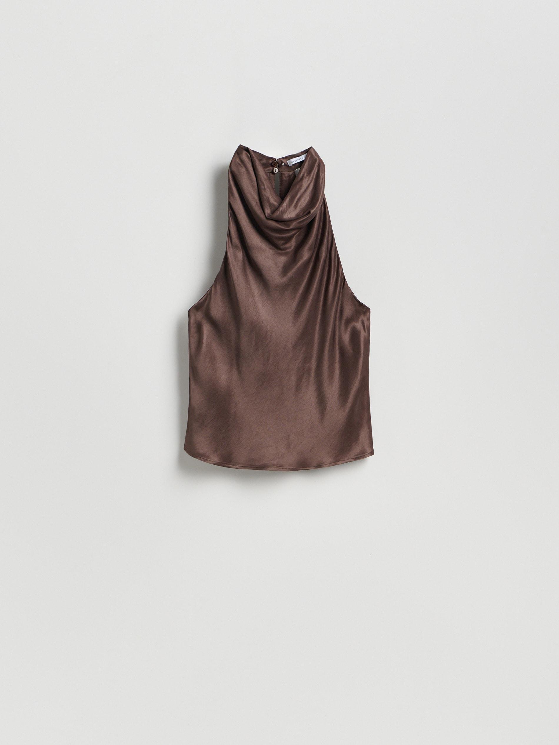 Brown Halter Top, Brown, large image number 0
