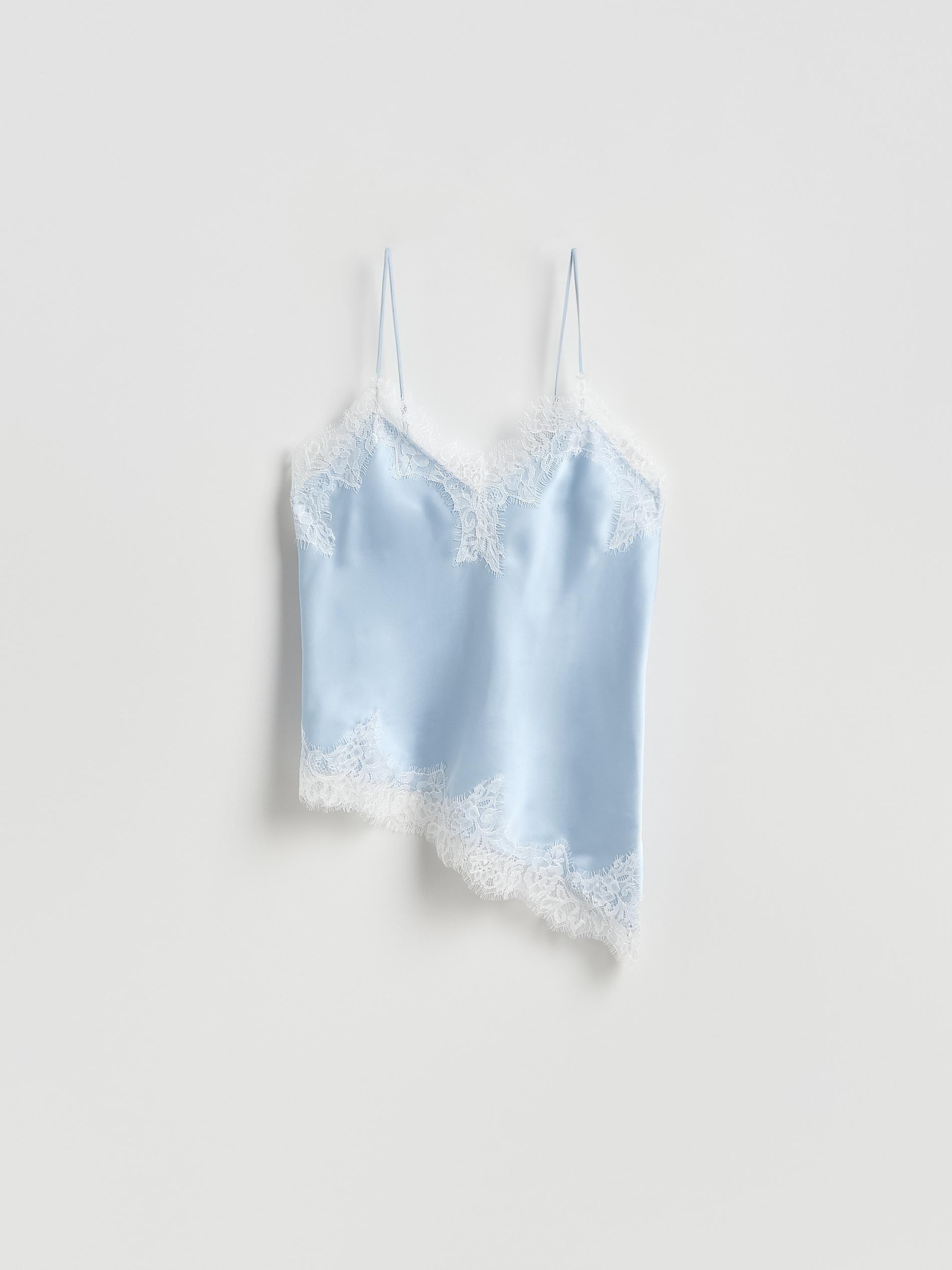 Blue Lingerie-Style Top, Blue, large image number 1