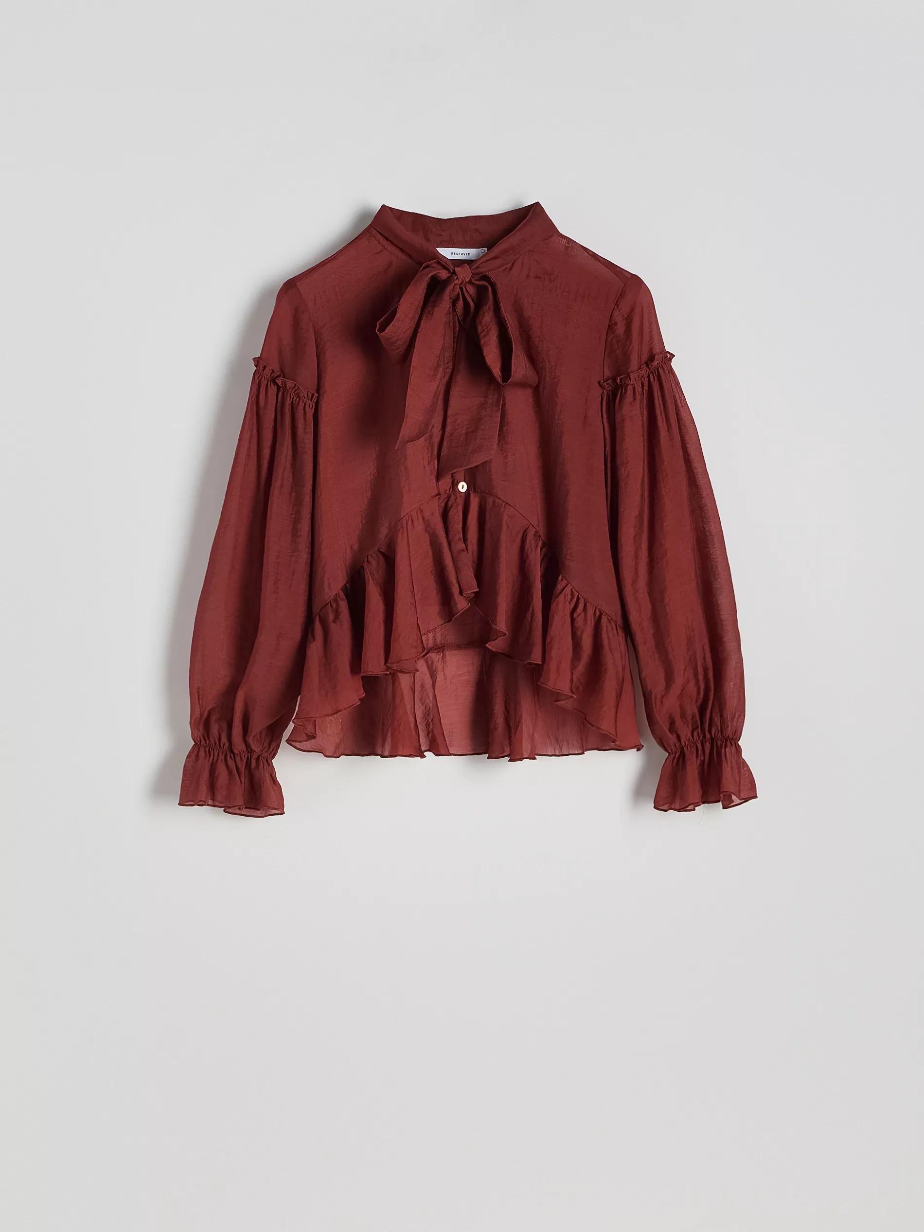 Brown Lyocell Blend Blouse, , large image number 4
