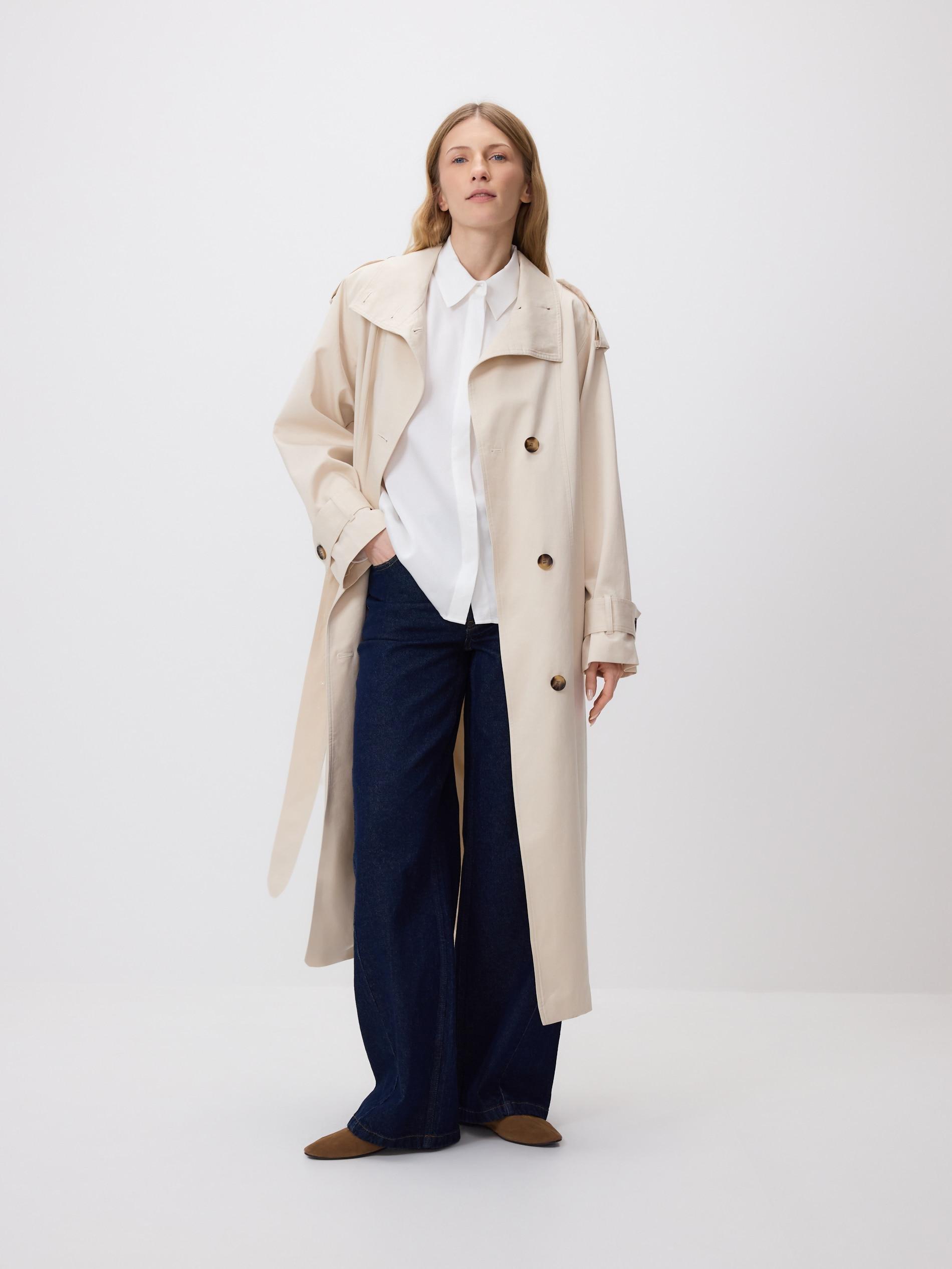 White Satin Viscose Shirt, White, large image number 1