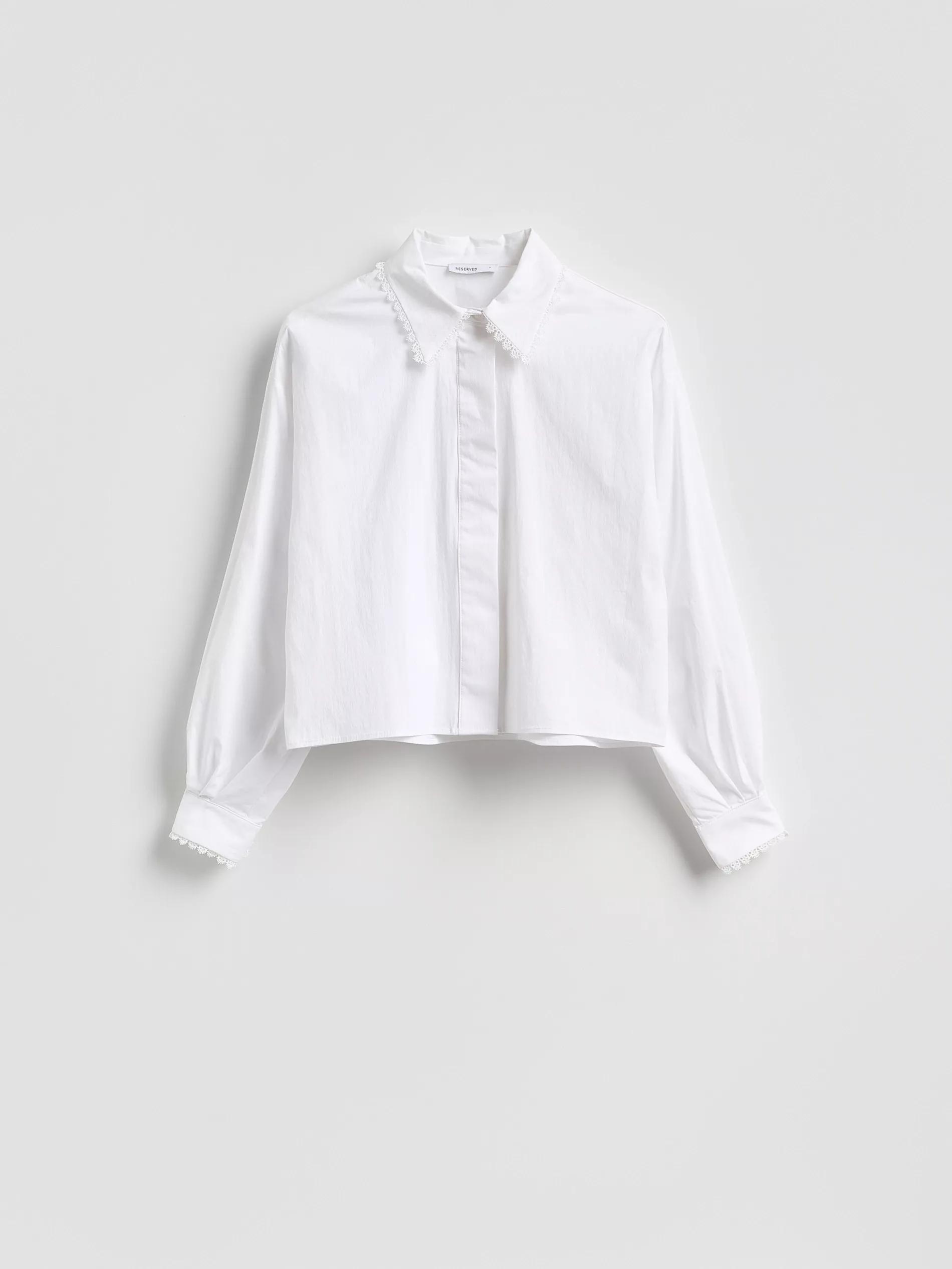 White Cotton Rich Shirt, White, large image number 0