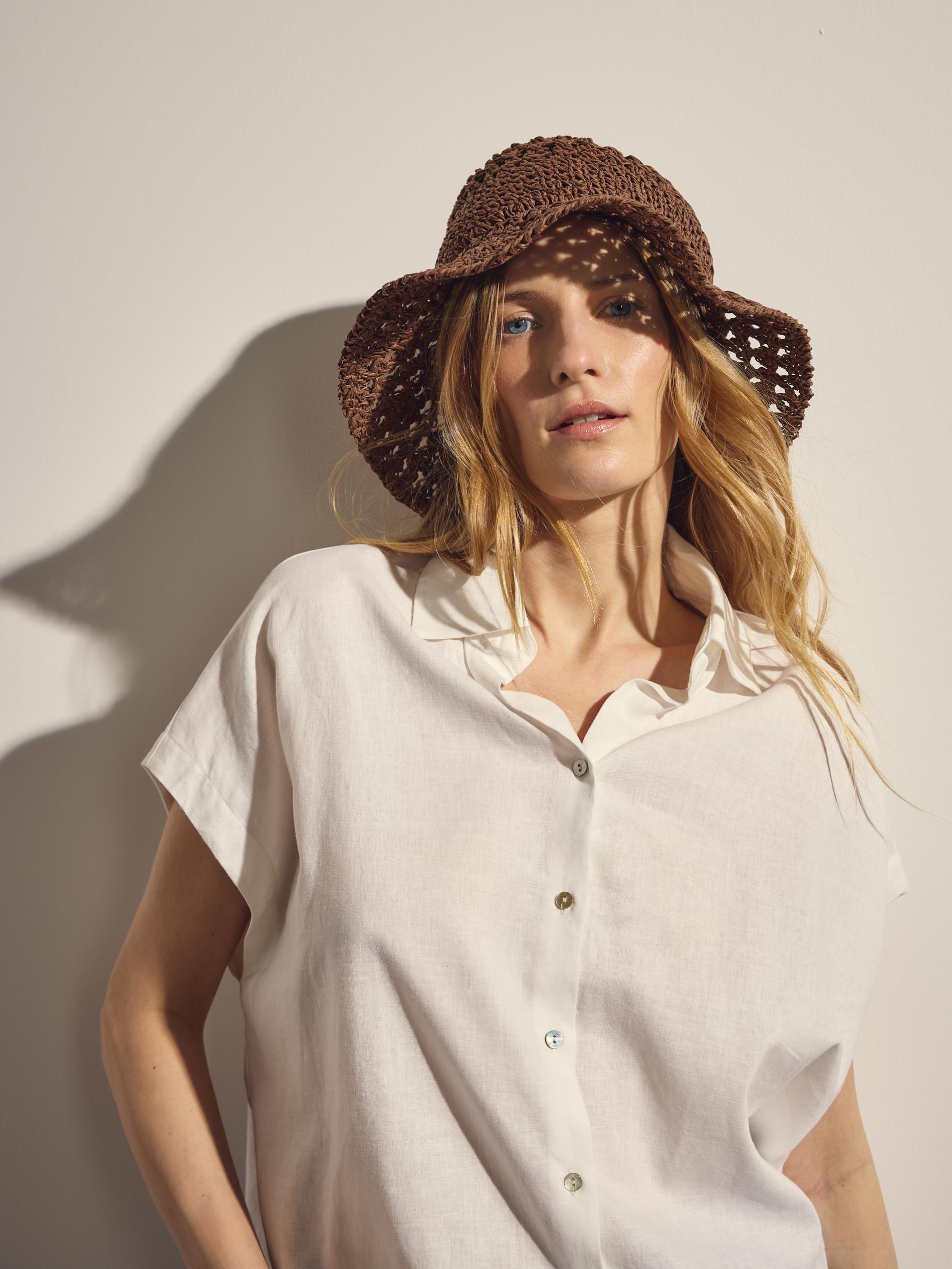 White Linen Rich Shirt, White, large image number 0
