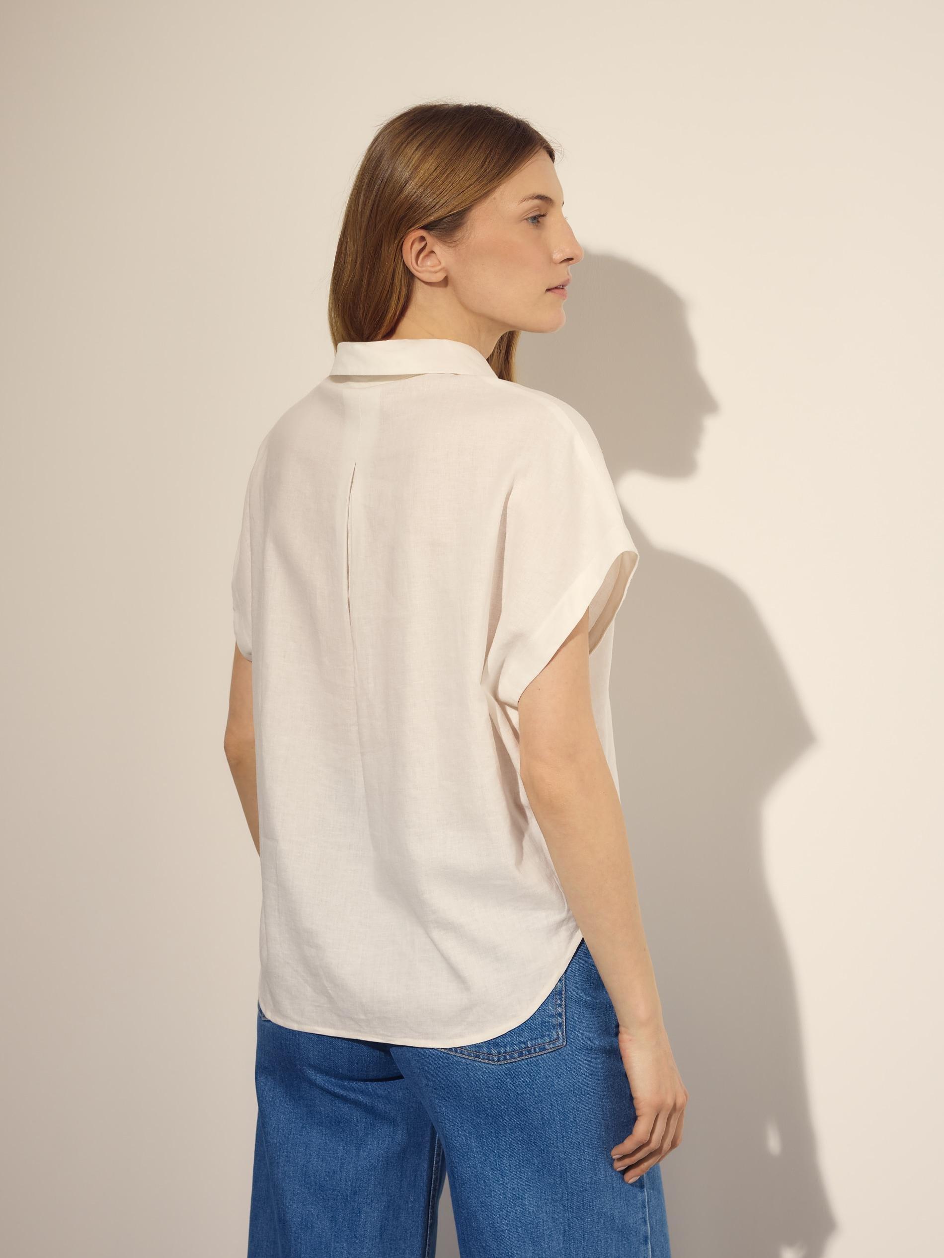 White Linen Rich Shirt, White, large image number 2