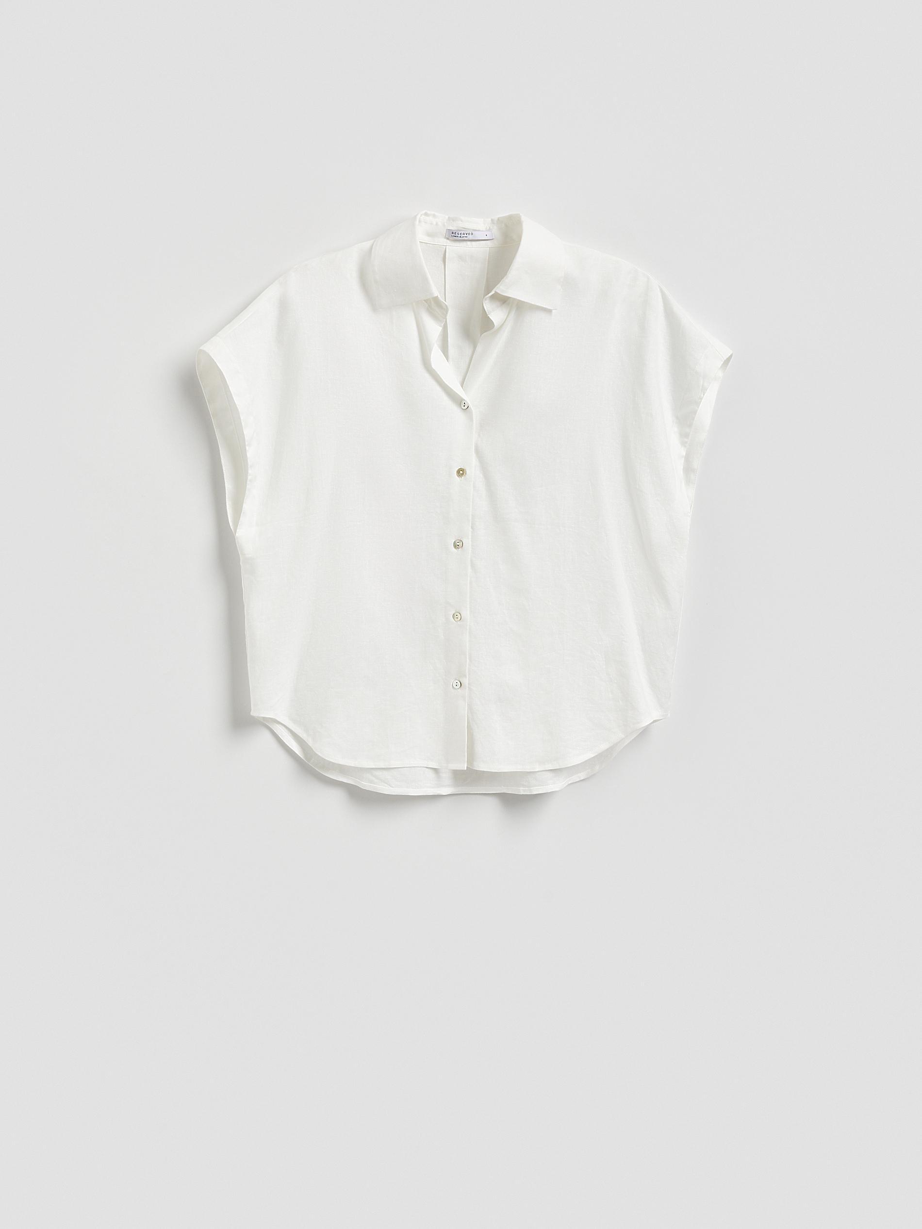 White Linen Rich Shirt, White, large image number 4