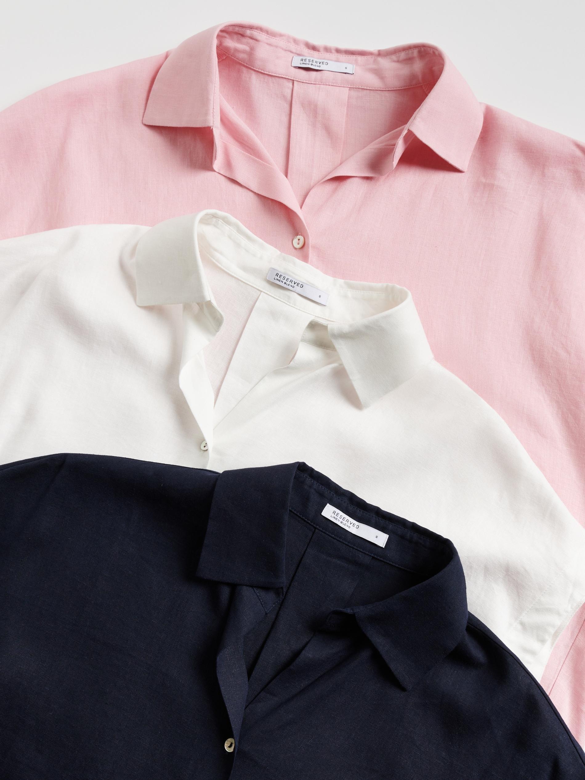 White Linen Rich Shirt, White, large image number 5