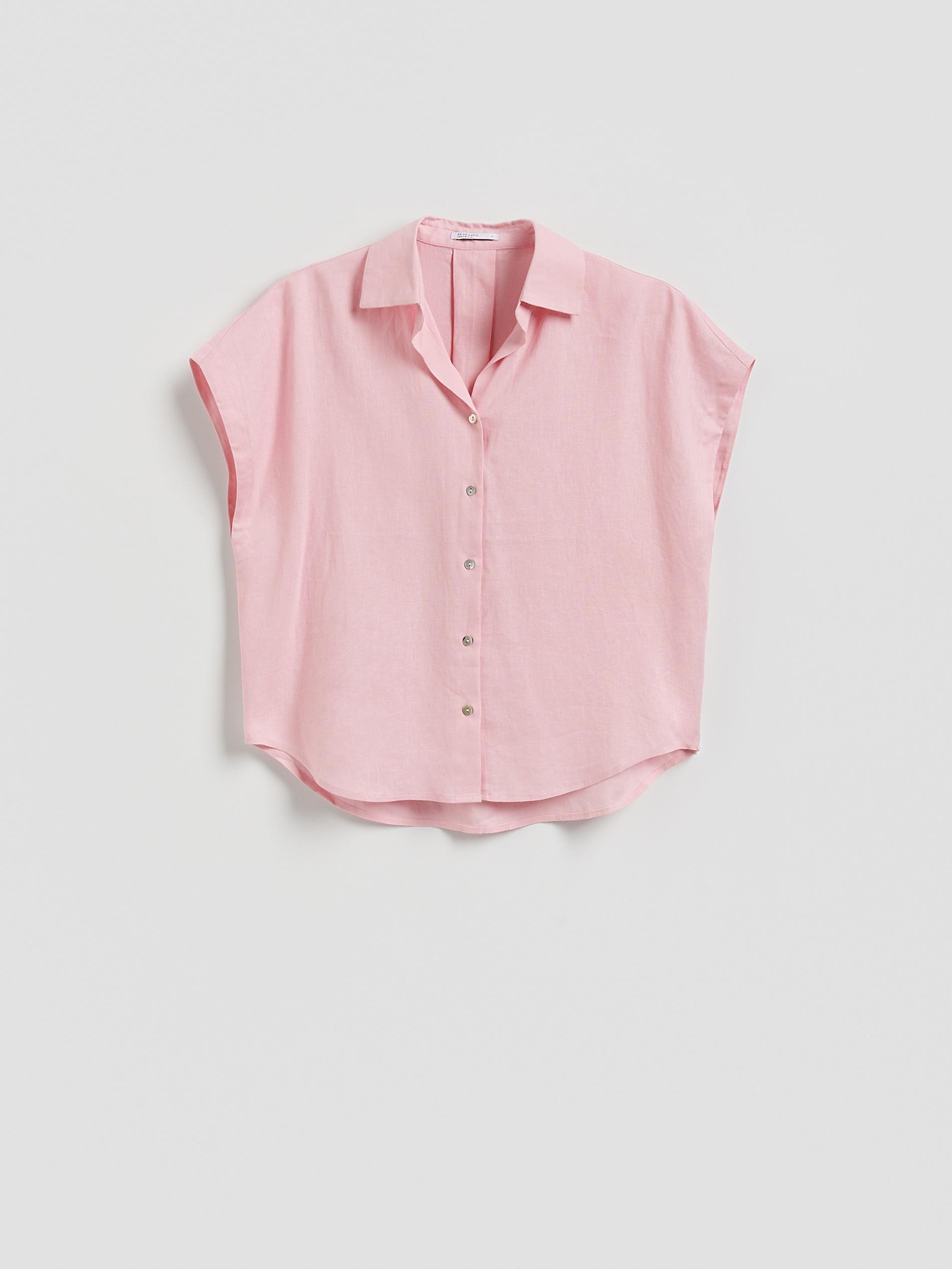 Pink Linen Rich Shirt, Pink, large image number 4