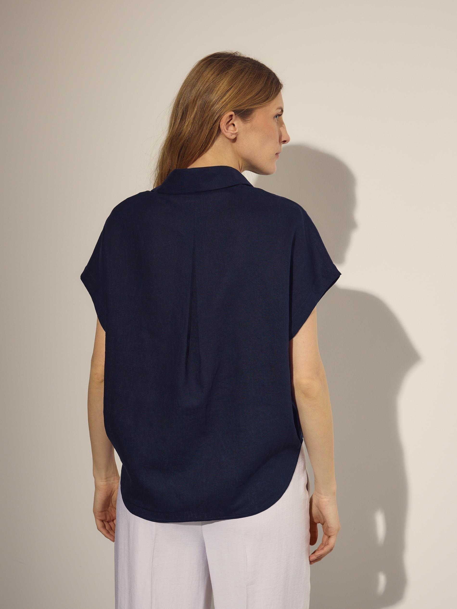 Blue Linen Rich Shirt, Blue, large image number 2