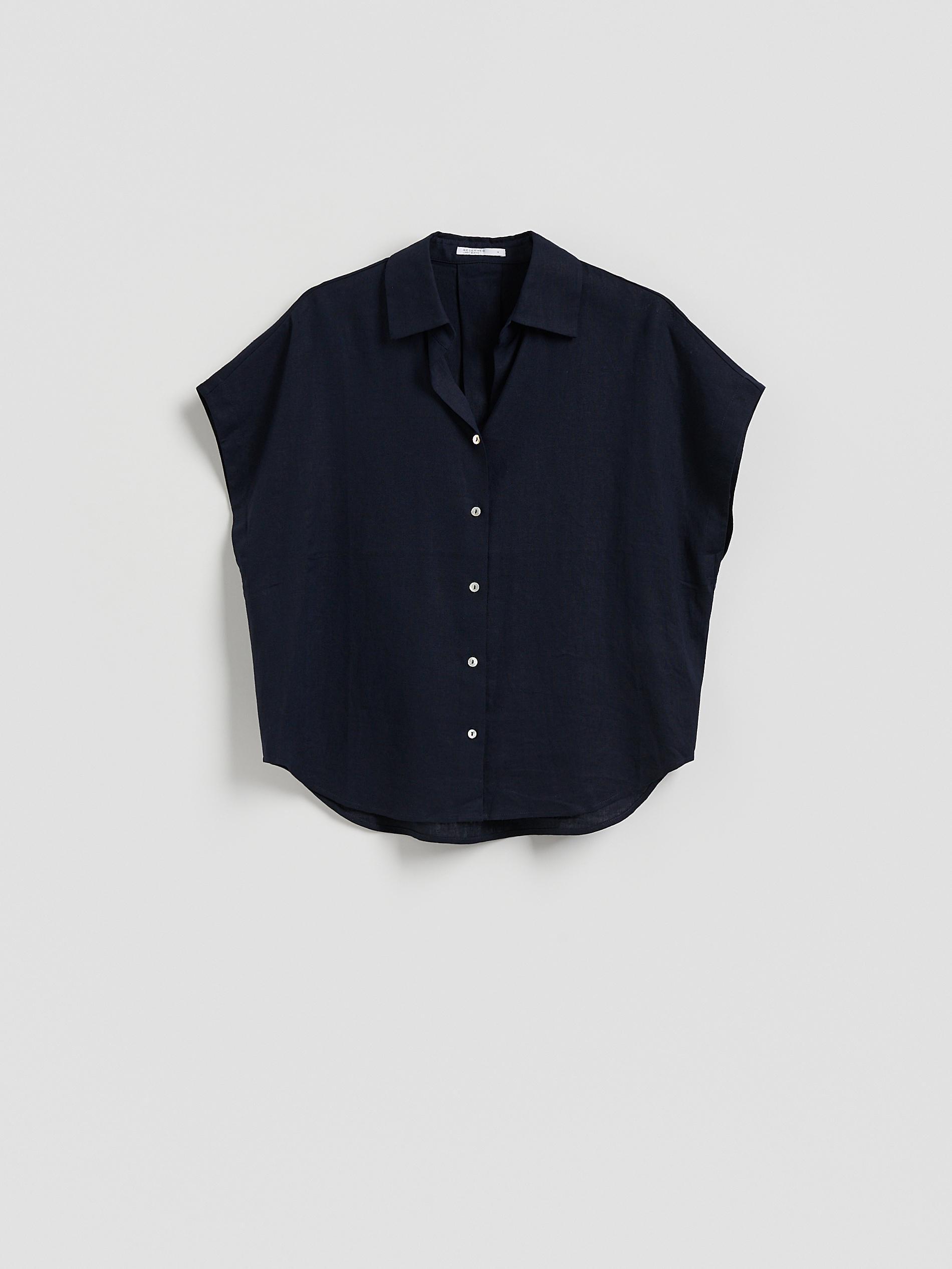 Blue Linen Rich Shirt, Blue, large image number 4