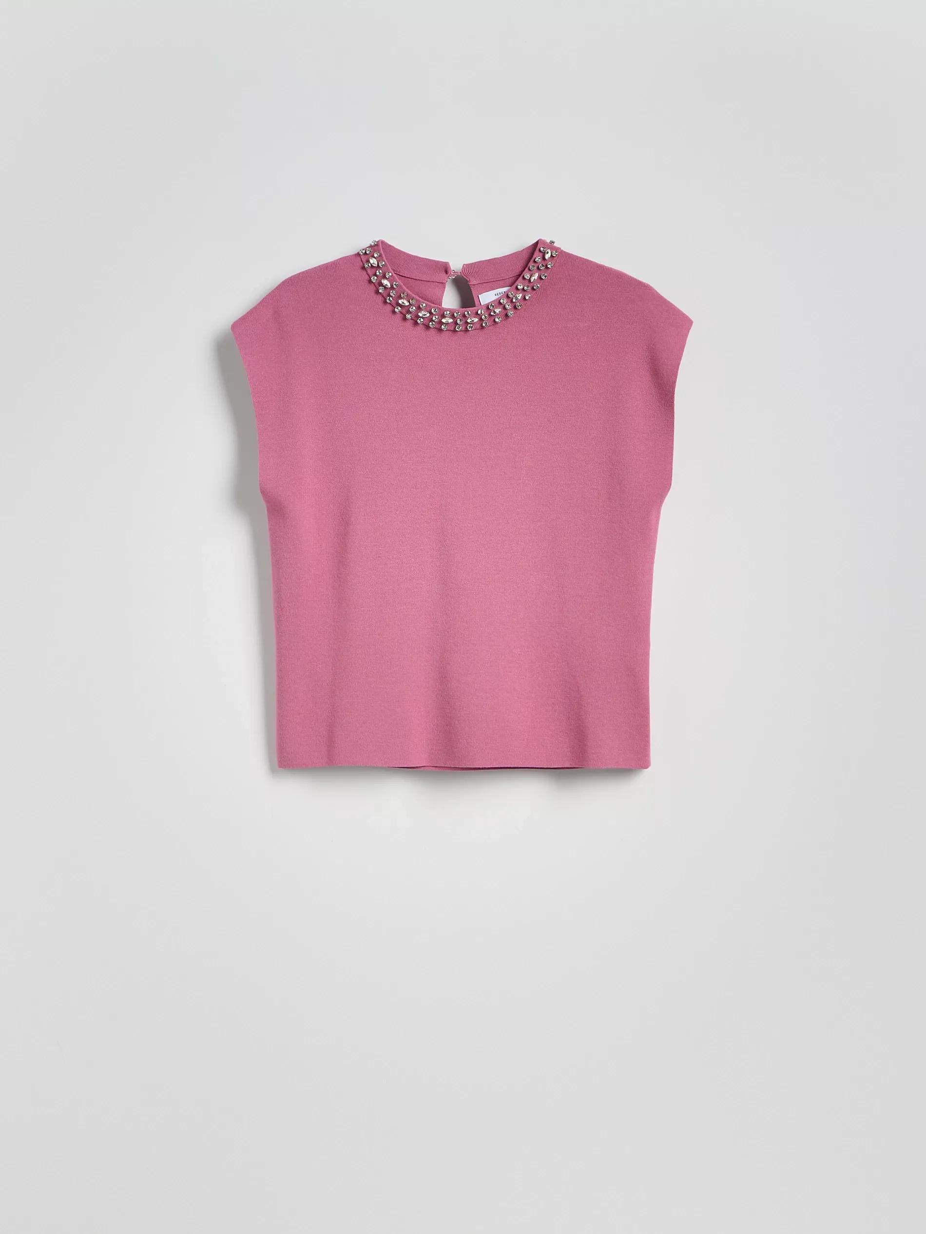 Pink Blouse With Decorative Stones, , large image number 0