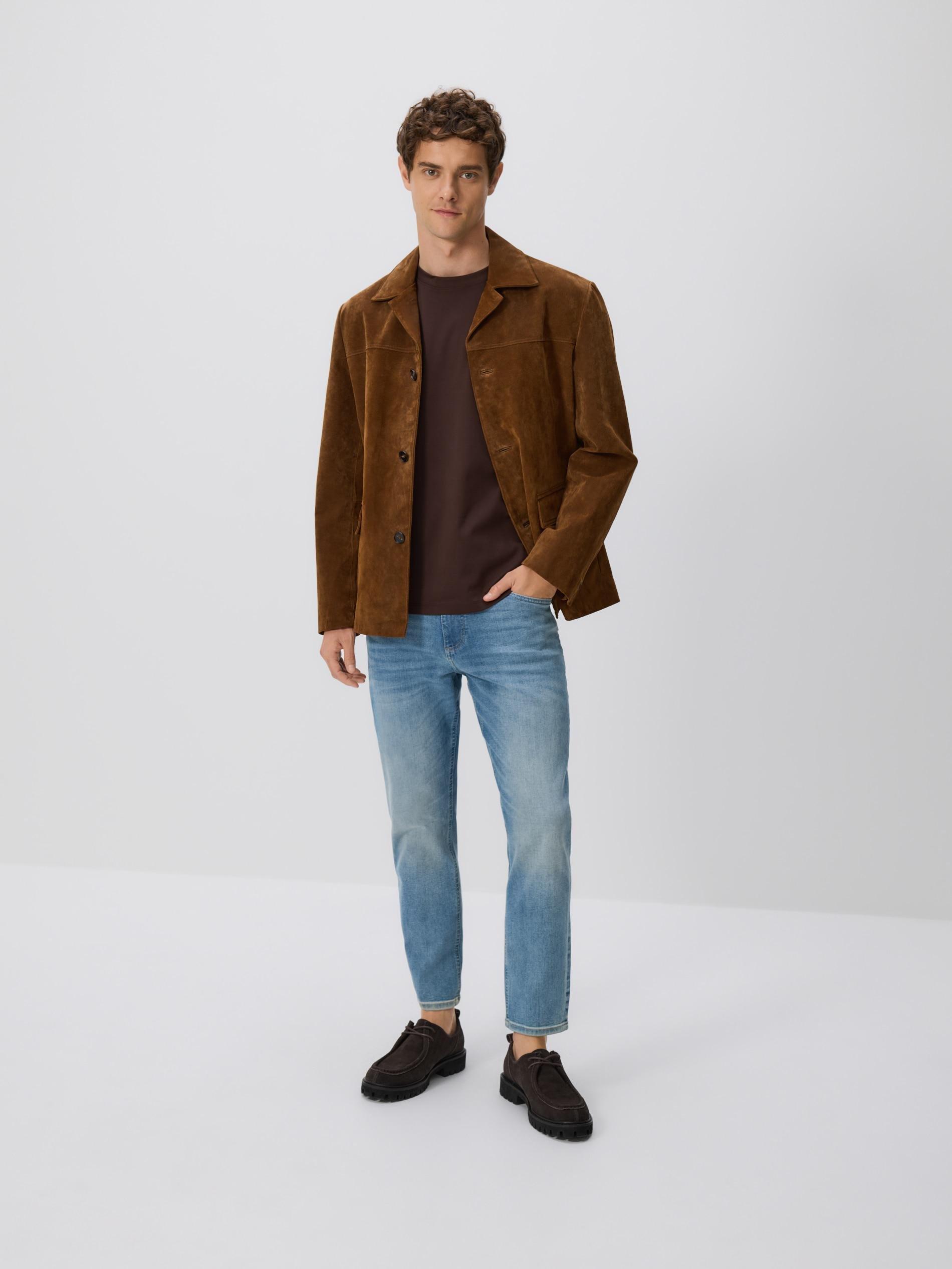 BLUE Carrot slim jeans with wash effect, Blue, medium