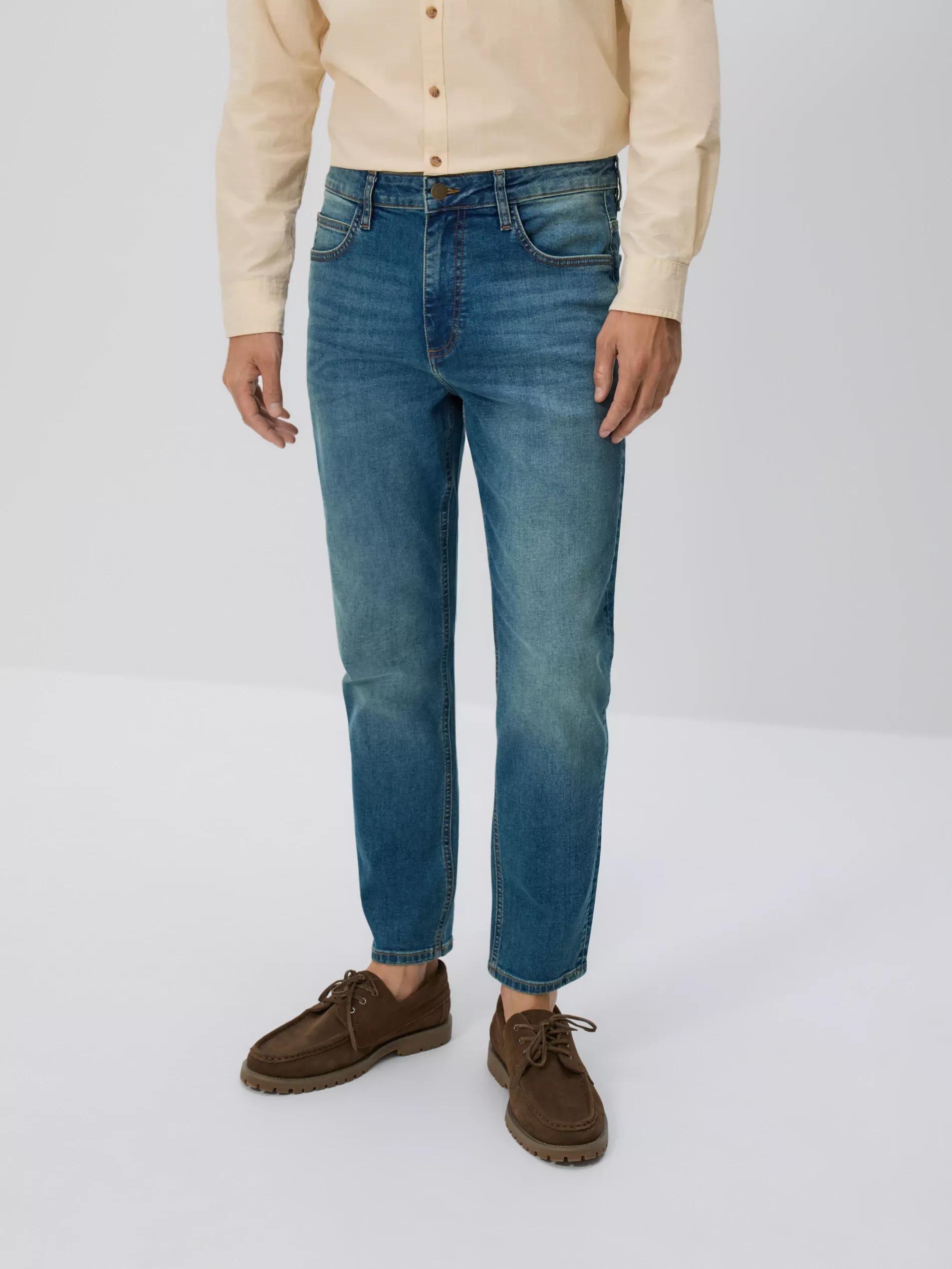 Blue Jeans Carrot Slim Jeans With Wash Effect, , large image number 0