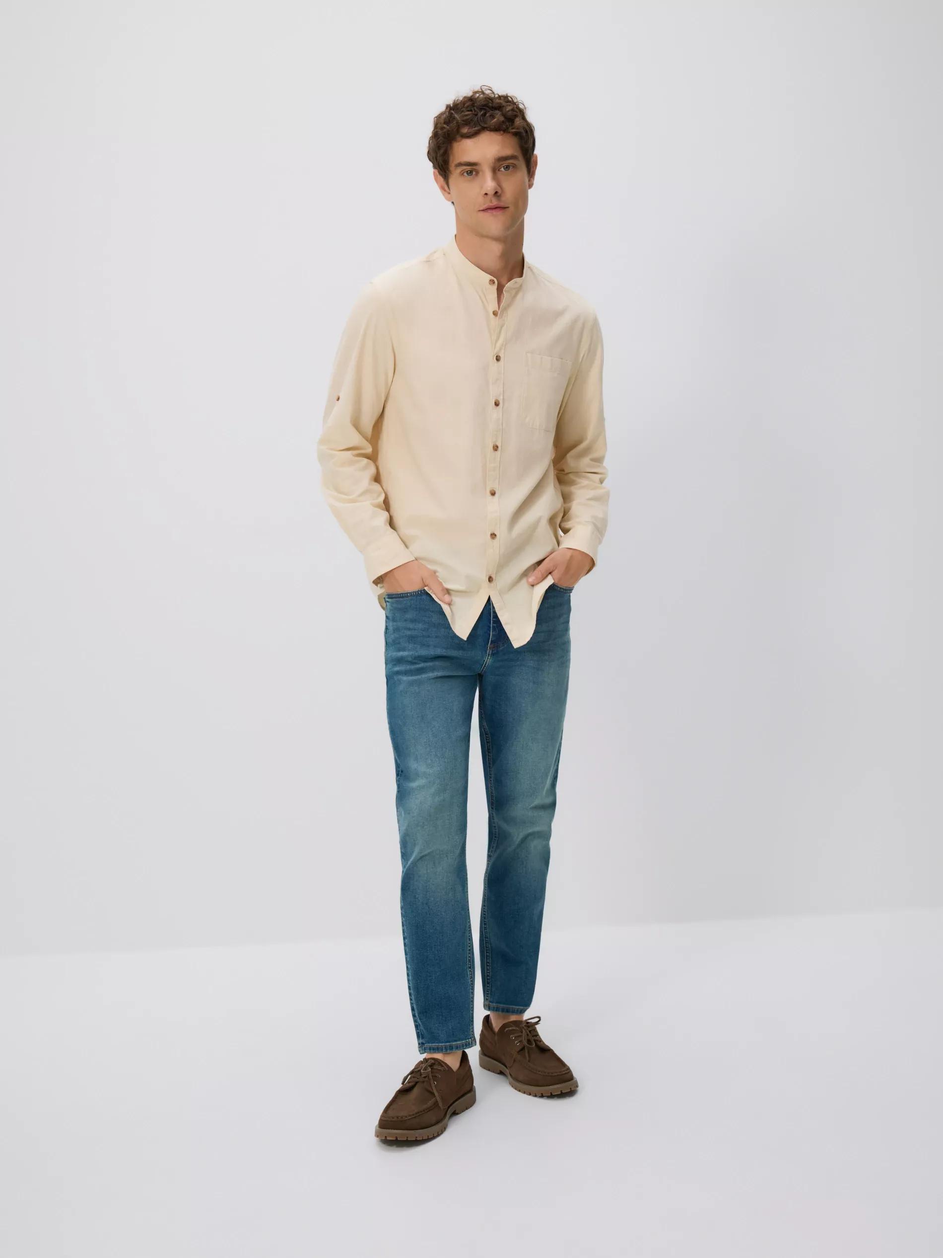 Blue Jeans Carrot Slim Jeans With Wash Effect, , large image number 1