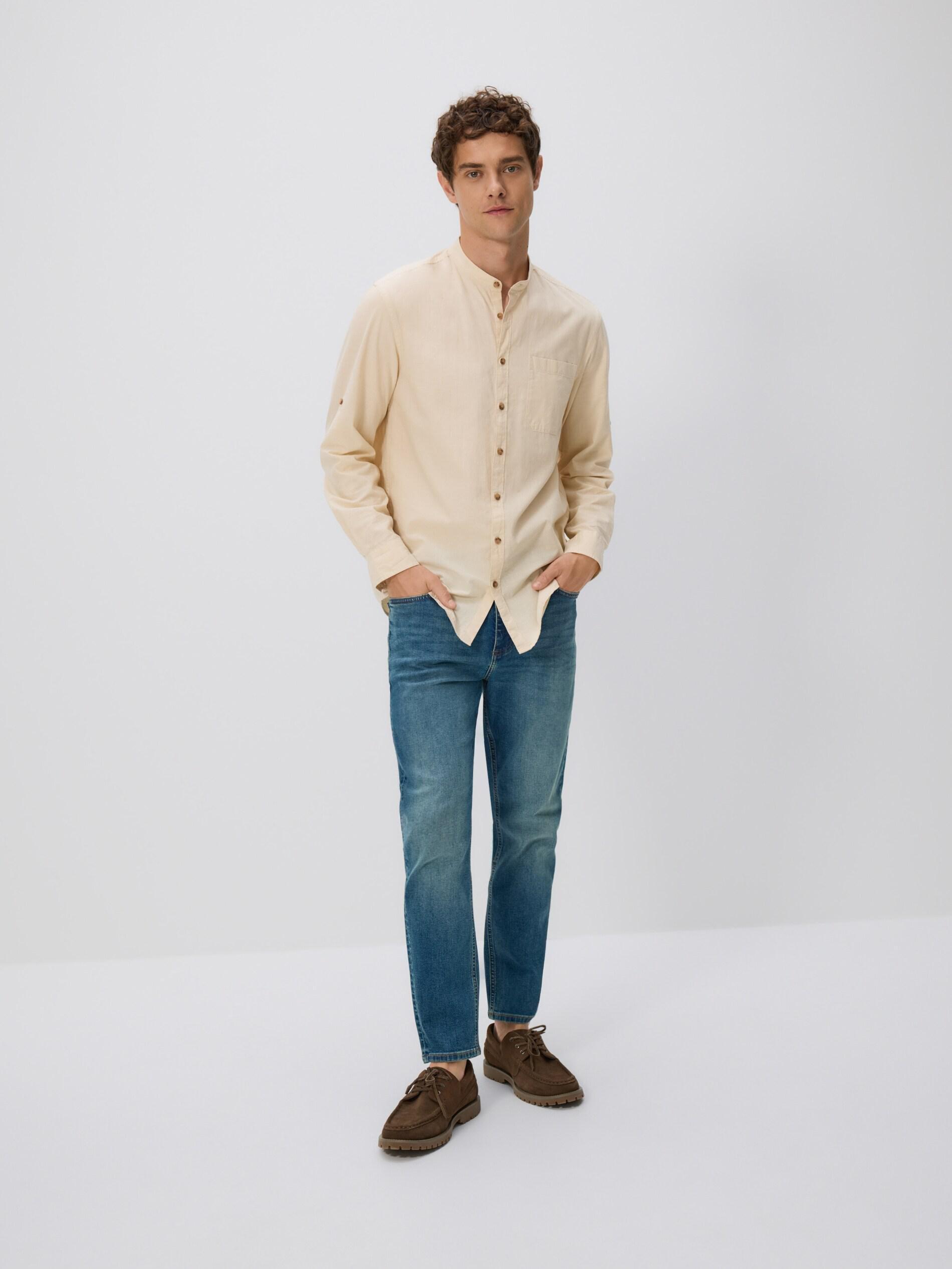 INDIGO JEANS Carrot slim jeans with wash effect, Blue, medium