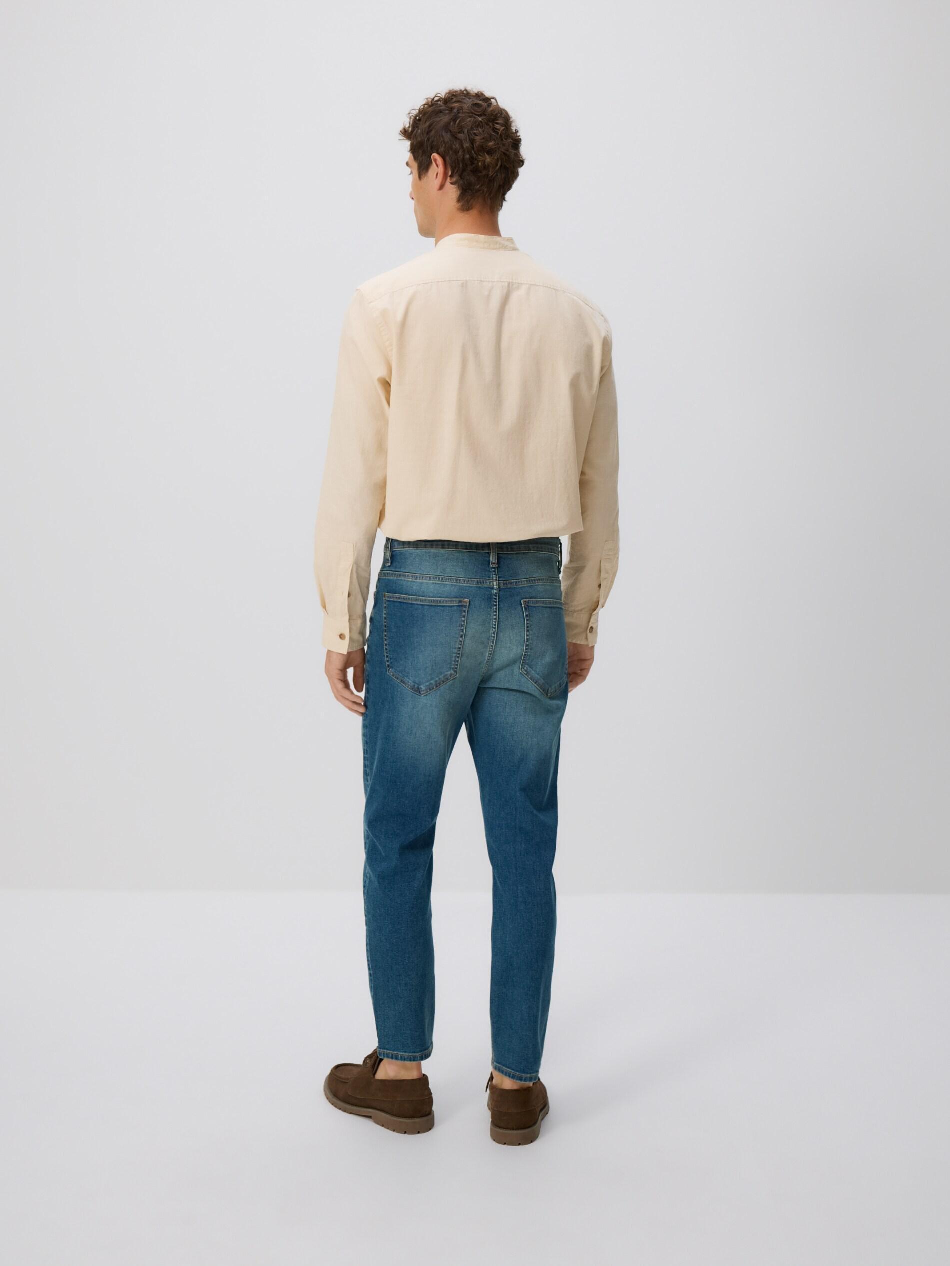 INDIGO JEANS Carrot slim jeans with wash effect, Blue, medium