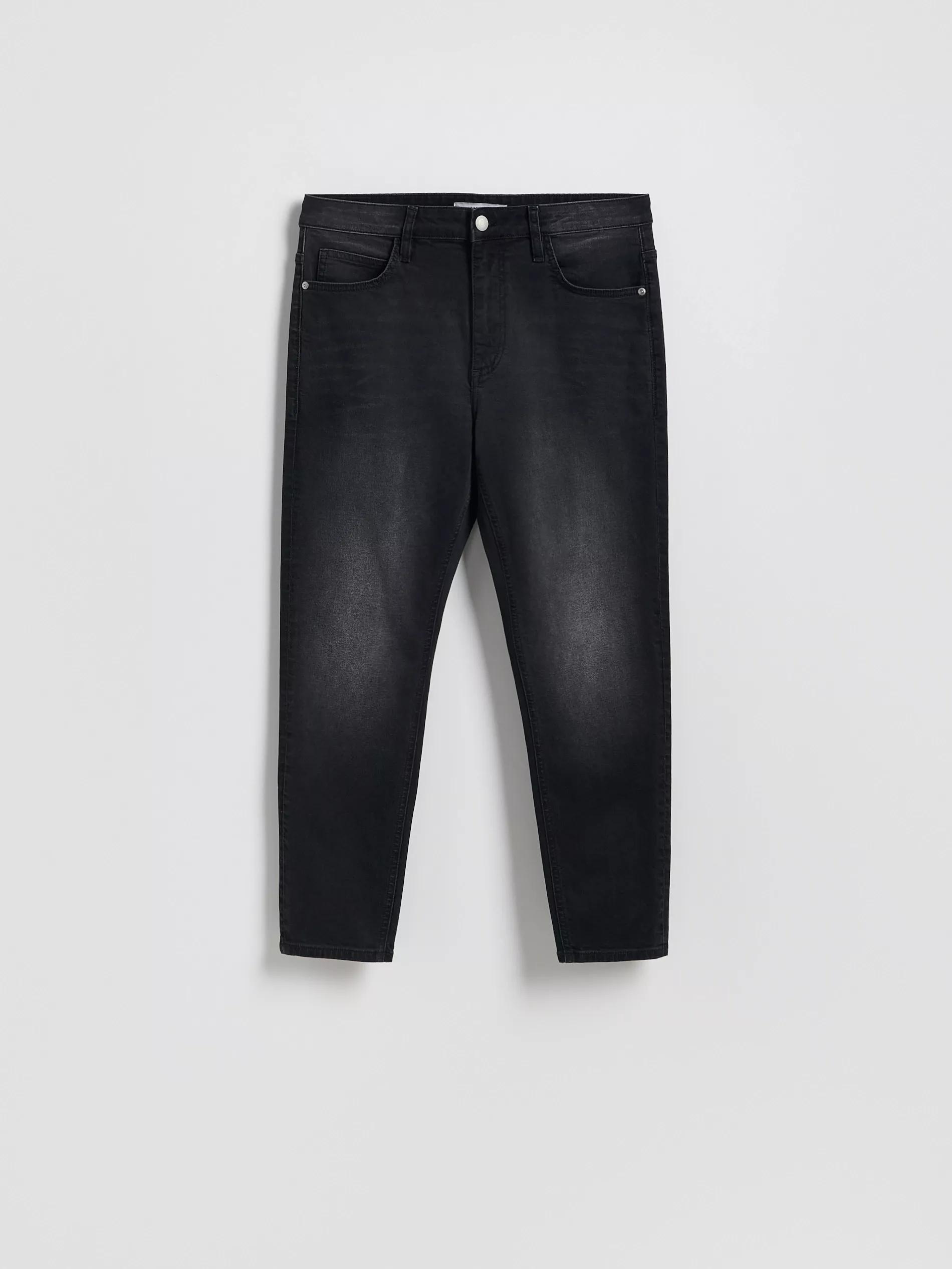 BLACK Carrot slim jeans with wash effect, Black, large image number 3