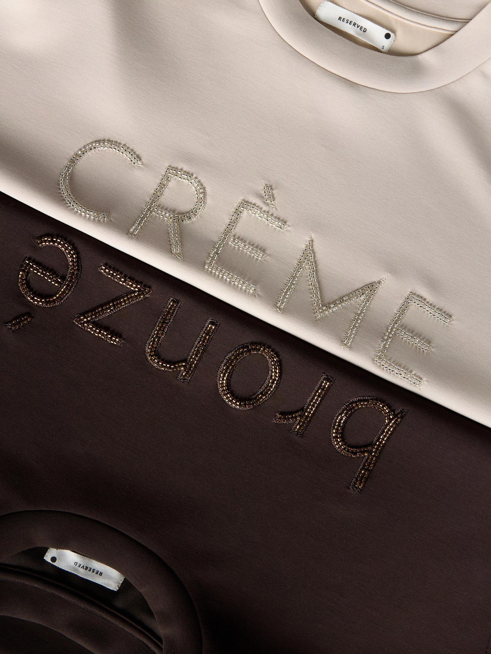 Beige Sweatshirt With Embroidery Detailing, , large image number 2