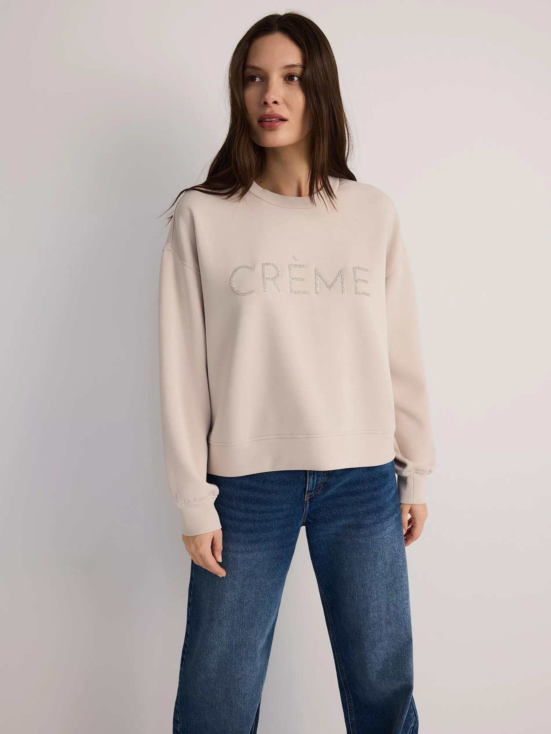 BEIGE Sweatshirt with embroidery detailing, Beige, large image number 4