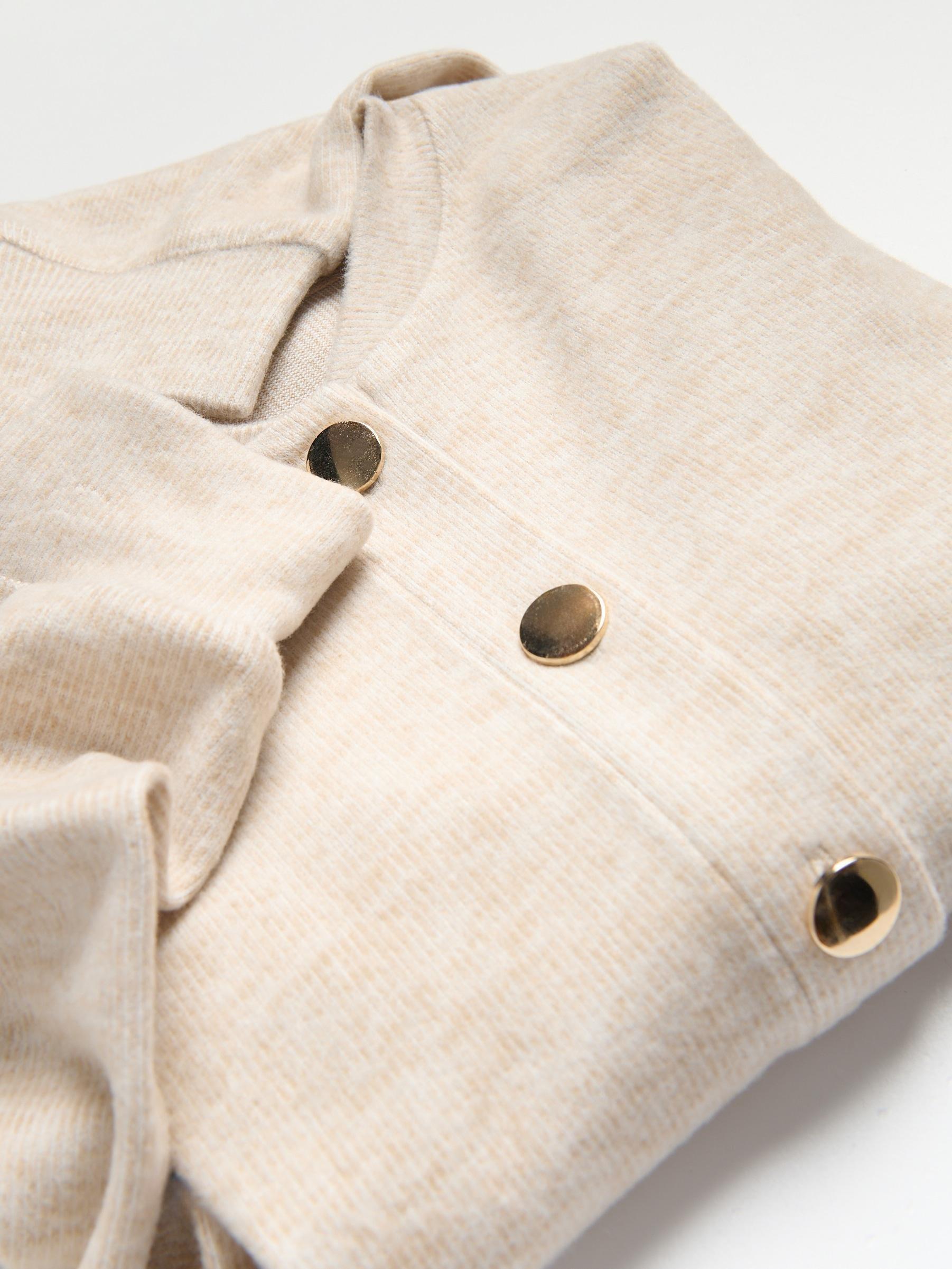 Beige Sports Bomber Jacket, , large image number 1
